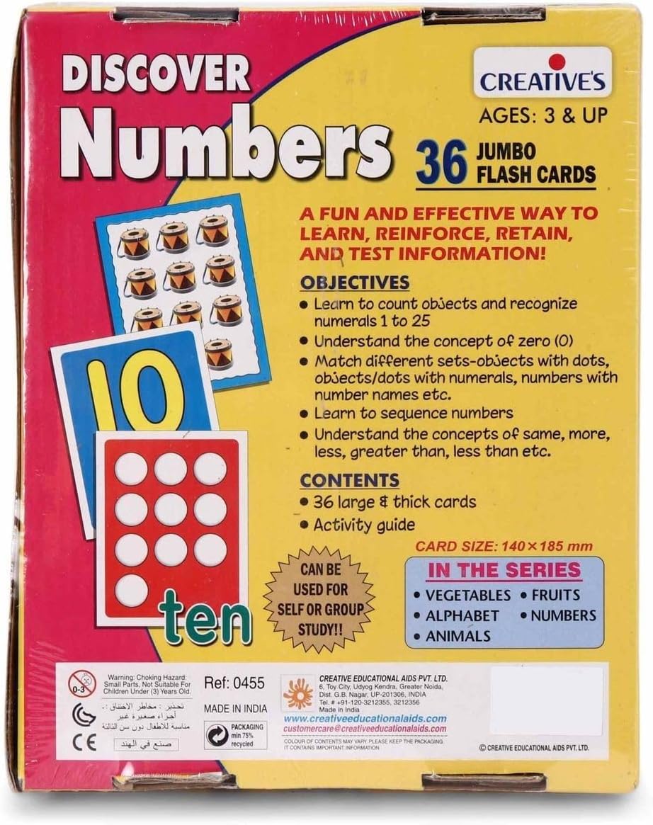 Creative Educational 0455 Flash Card Game Discover Numbers