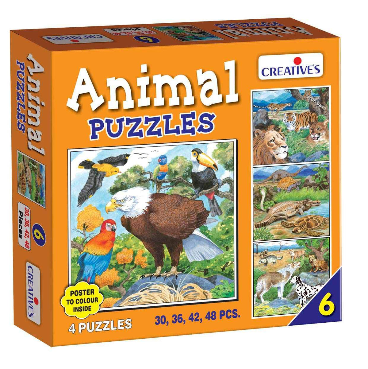 Creative Educational Aids P. Ltd. - CRE0706 Animal Puzzles No. 6 (Multi-Color, 156 Pieces)