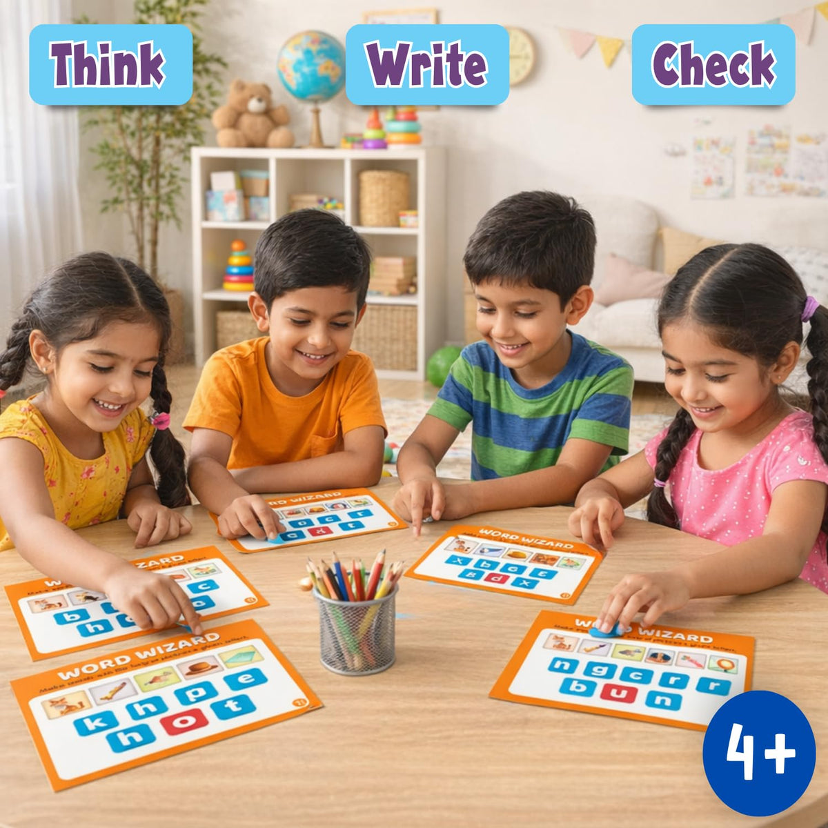 Creative’s Word Wizard Word Building Educational Game for Kids | Spelling & Vocabulary Learning Toy | Preschool Language Development Activity | Screen-Free Learning Game | Age 4+