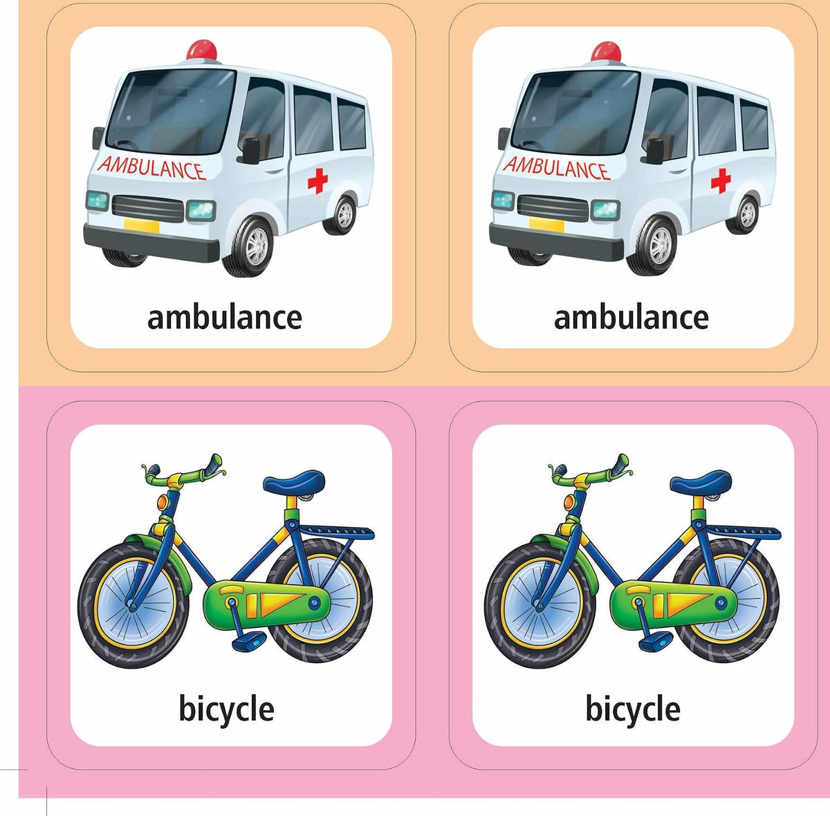 Creative’s Memory & Matching – Means of Transport | 21 Sets Self-Correcting Picture Cards + Activity Guide | Preschool Matching & Memory Card Game | Vocabulary Builder | Ages 3+