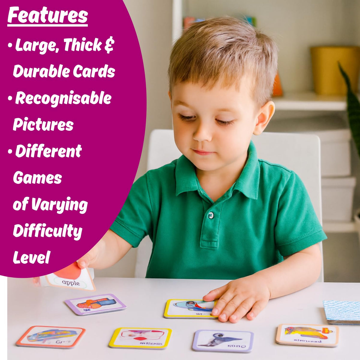 Creative’s Let’s Learn New Words & Classification | Learning Cards Game for Kids | Name, Classification, Memory, Snap Cards Game | Educational Game for Kids | Ages 3 & Up