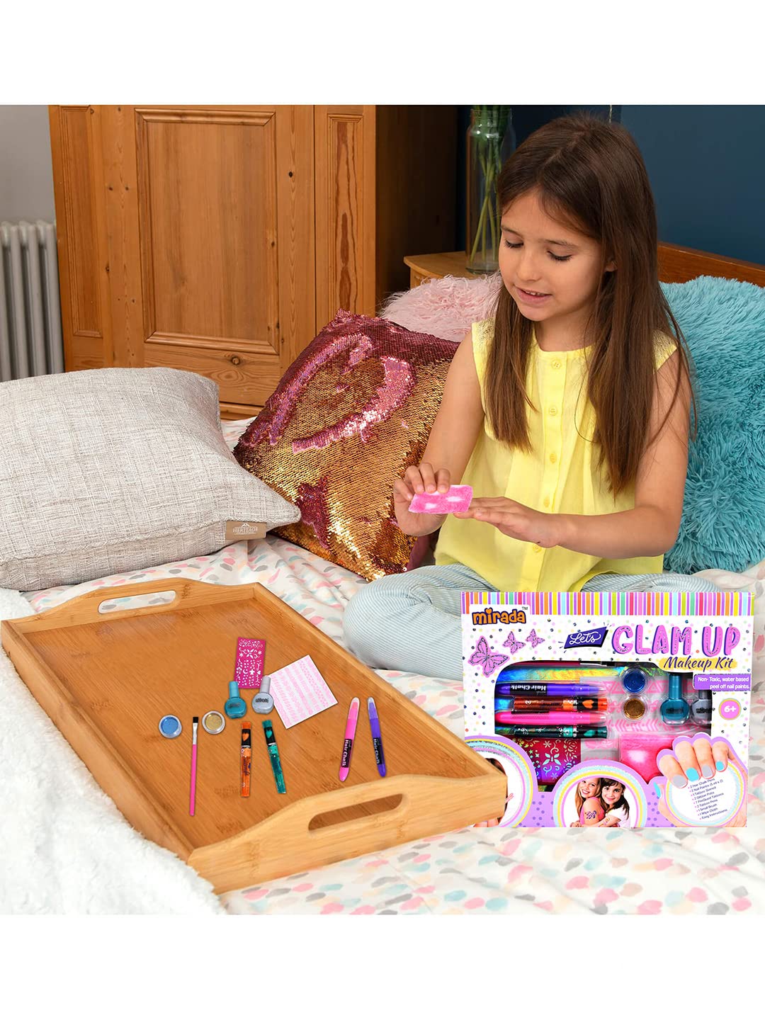 Mirada Lets Glam Up Nail Art Kit for Girls | Ultimate Return/Birthday Gift | Includes Hair Chalk, Tattoo Pen, Nail Polish & Glitter Accessories