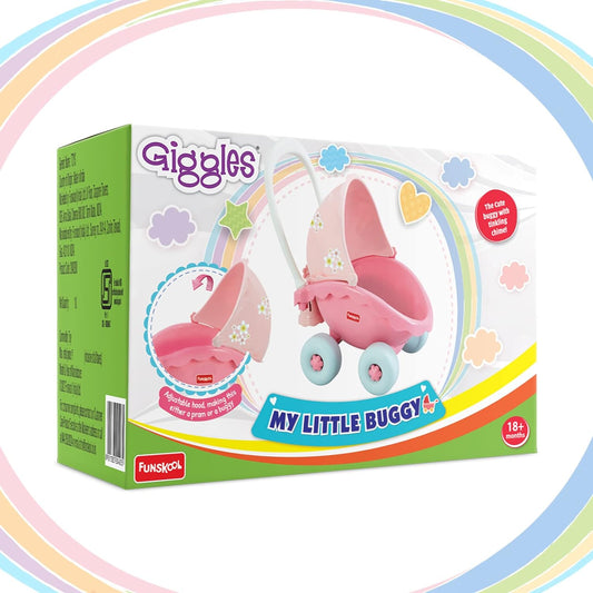 Giggles - My Little Buggy in Beautiful Pink Shade, Push & Drive Buggy, Encourages Walking and Pretend Play,18 Months & Above, Infant & Pre-School Toy.