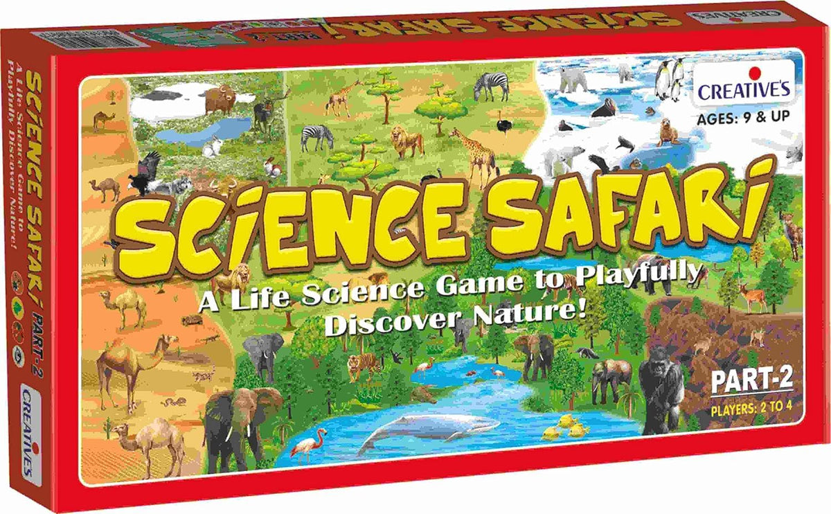 Creative's Science Safari Part 2, Board Game, Animals Plants Habitats, Life Science Quiz, 540 Questions, Ages 9 and Up, 2–4 Players, Nature STEM Game