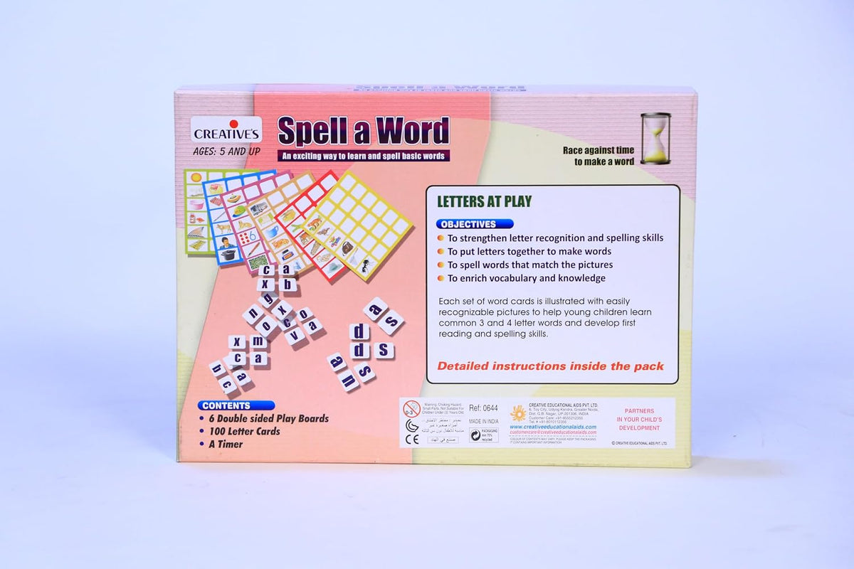 Creative’s Spell a Word| Learn & Spell Basic Words for Kids| Letter Recognition Reading & Spelling Skills| Learning New Vocabulary| Learning & Educational Toys for Ages 5 & Up