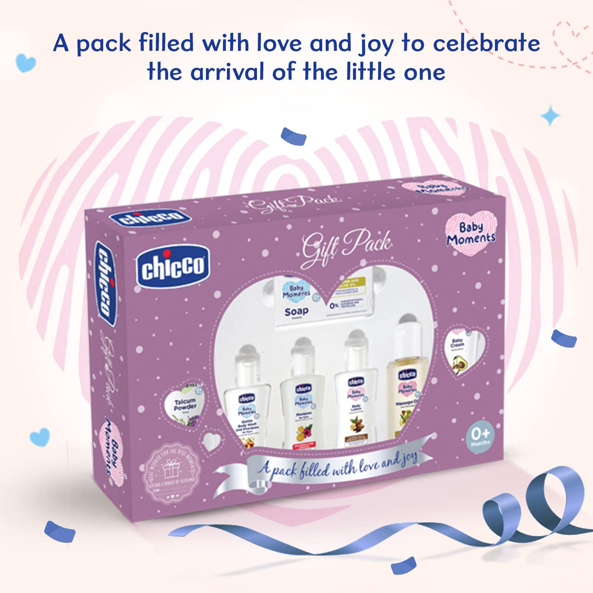Chicco Baby Moments Caring Set Purple, Gift Set for Babies, 0+ Months