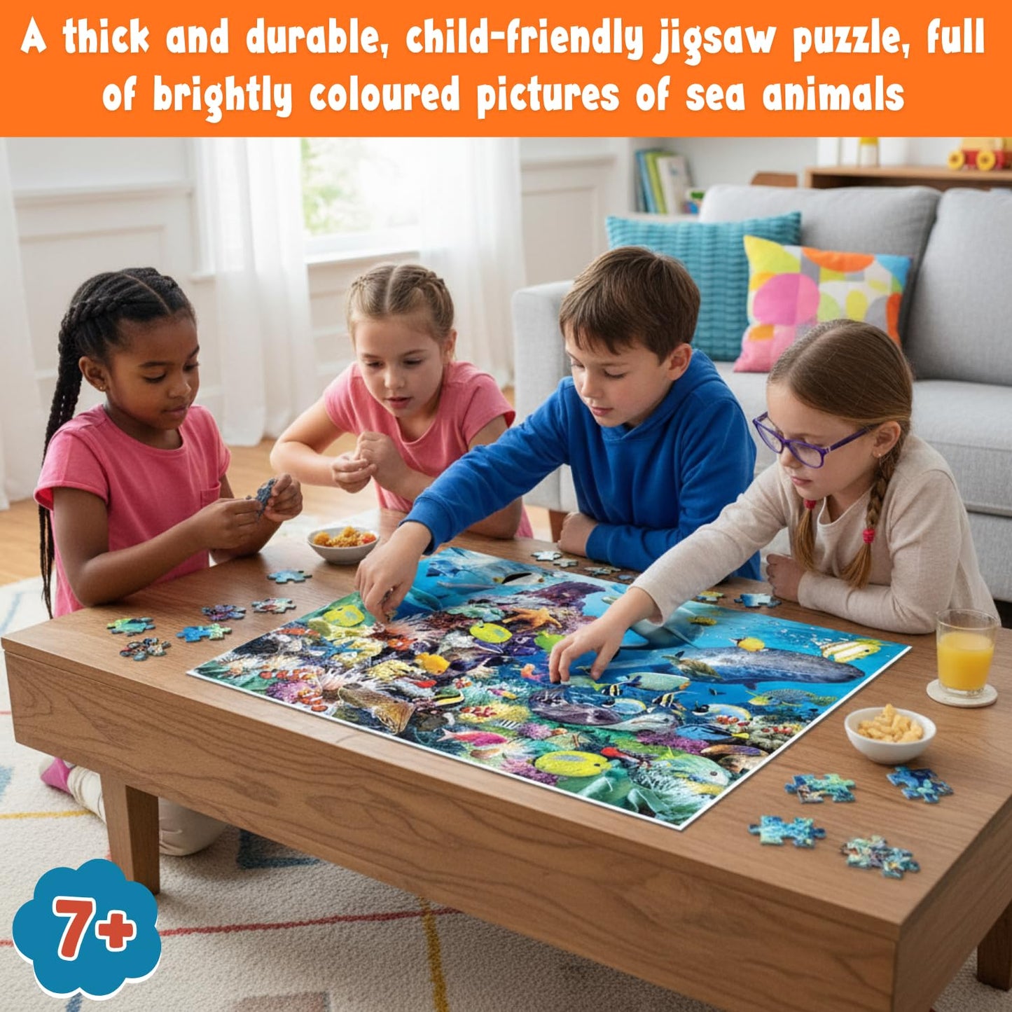 Creative's Sea Animals – 100 Piece Jigsaw Puzzle | Ocean-Themed for Kids & Adults | Fun & Challenging Brain Game | Educational Sea Life for Ages 6 & Up