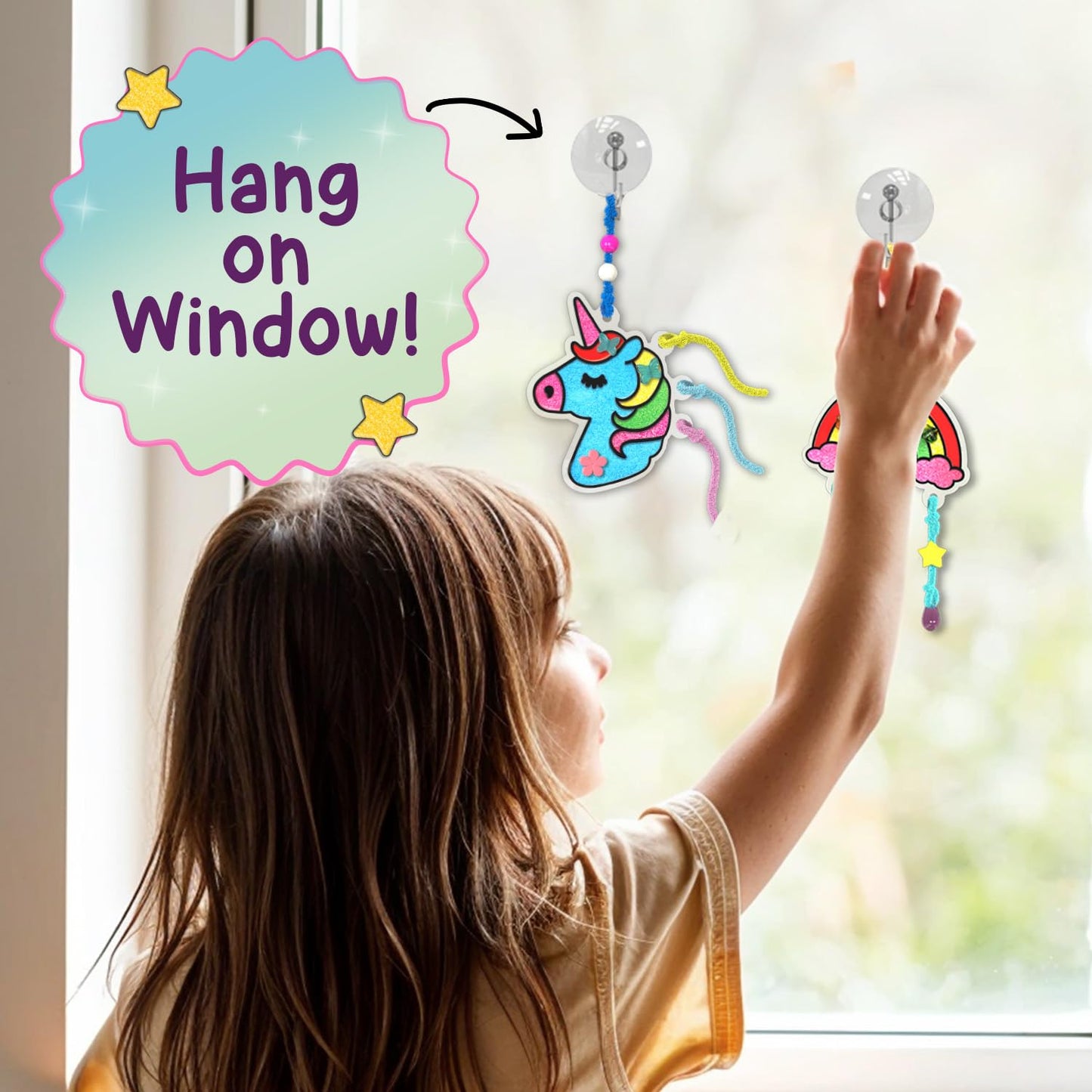Smartivity Window Art Keycharms Glass Painting Kit for Girls 5-10 | Create Princess, Unicorn, Rainbow & Butterfly Sun Catchers | Craft Activity | Birthday Gift for Girls 5-10