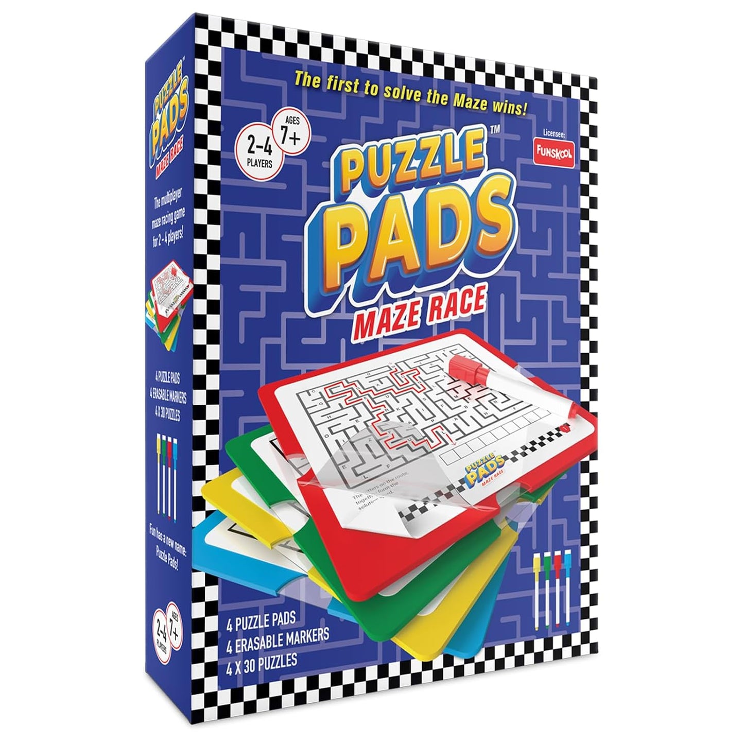 Funskool Puzzlepads Maze Race, Strategy Game, Board Game for Kids, Adults, Families, Educational, Fun, 2 to 4 Players, Family Fun, Learning Activity Toy for Childrens, Gift Set for Kid, Ages 7+ Years
