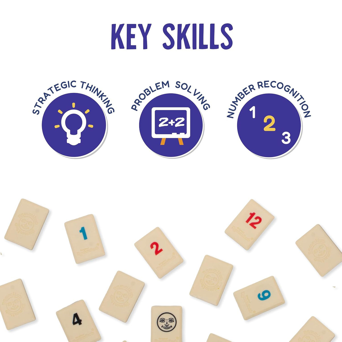 Funskool Original Rummikub Number, Classic Tile Game for Kids, 2-4 Players, Educational, Fun & Engaging, Perfect for Family Game Nights, Fast-Paced and Easy to Learn, Gift Set for Kids, Ages 7+ Years