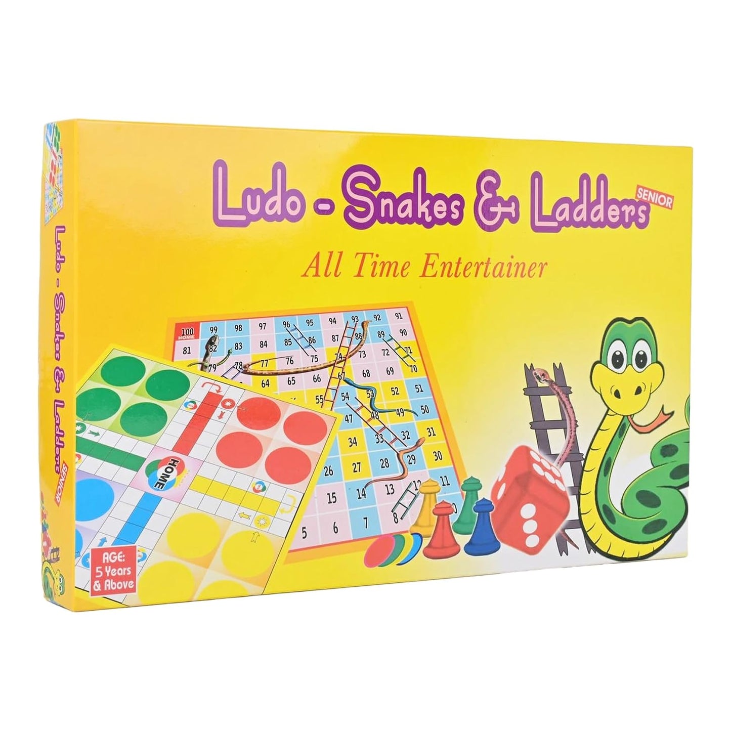 Ludo-Snakes & Ladders Sr., Board Game, Ages 5+, 2-in-1 Classic Family Game