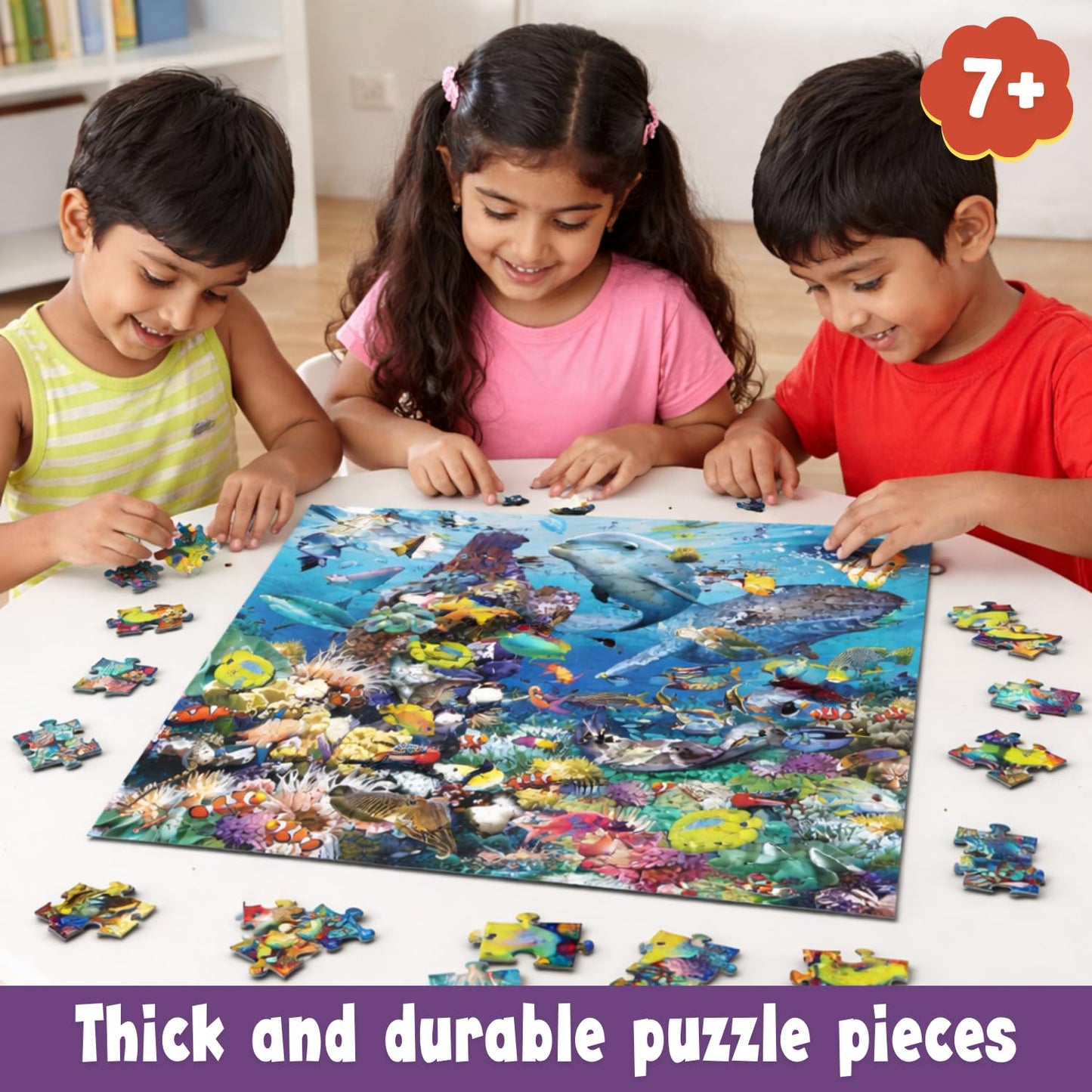 Creative's Sea Animals – 100 Piece Jigsaw Puzzle | Ocean-Themed for Kids & Adults | Fun & Challenging Brain Game | Educational Sea Life for Ages 6 & Up
