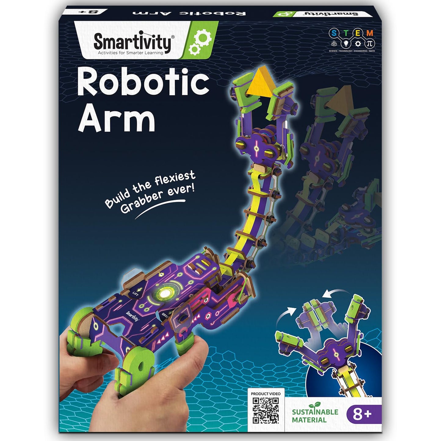 Smartivity Robotic Arm STEM Toy for Kids 8-14 Years | Handheld Grabber with Flexible Neck | Educational Science Toy for Creative Play | Birthday Gift for Boys & Girls
