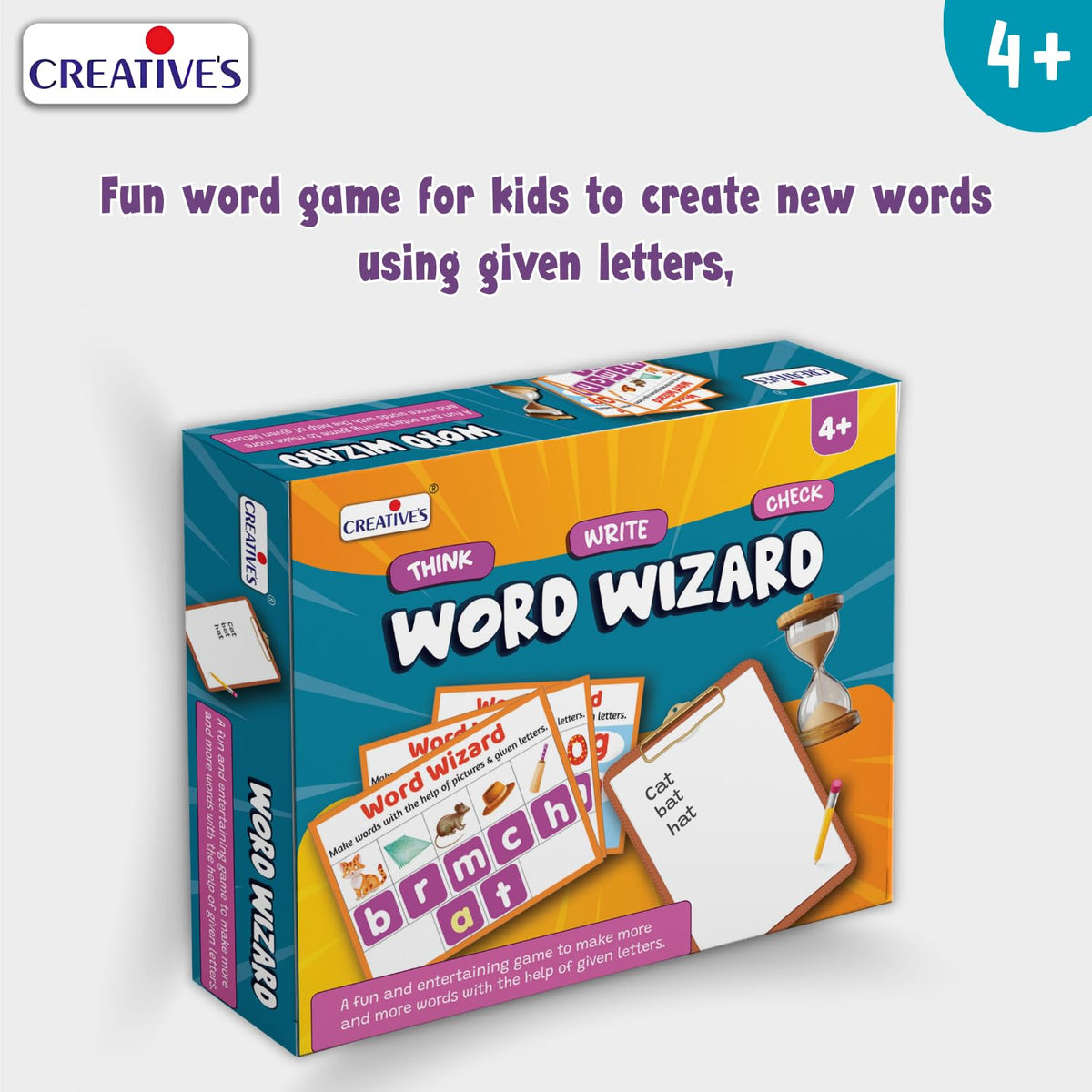 Creative’s Word Wizard Word Building Educational Game for Kids | Spelling & Vocabulary Learning Toy | Preschool Language Development Activity | Screen-Free Learning Game | Age 4+