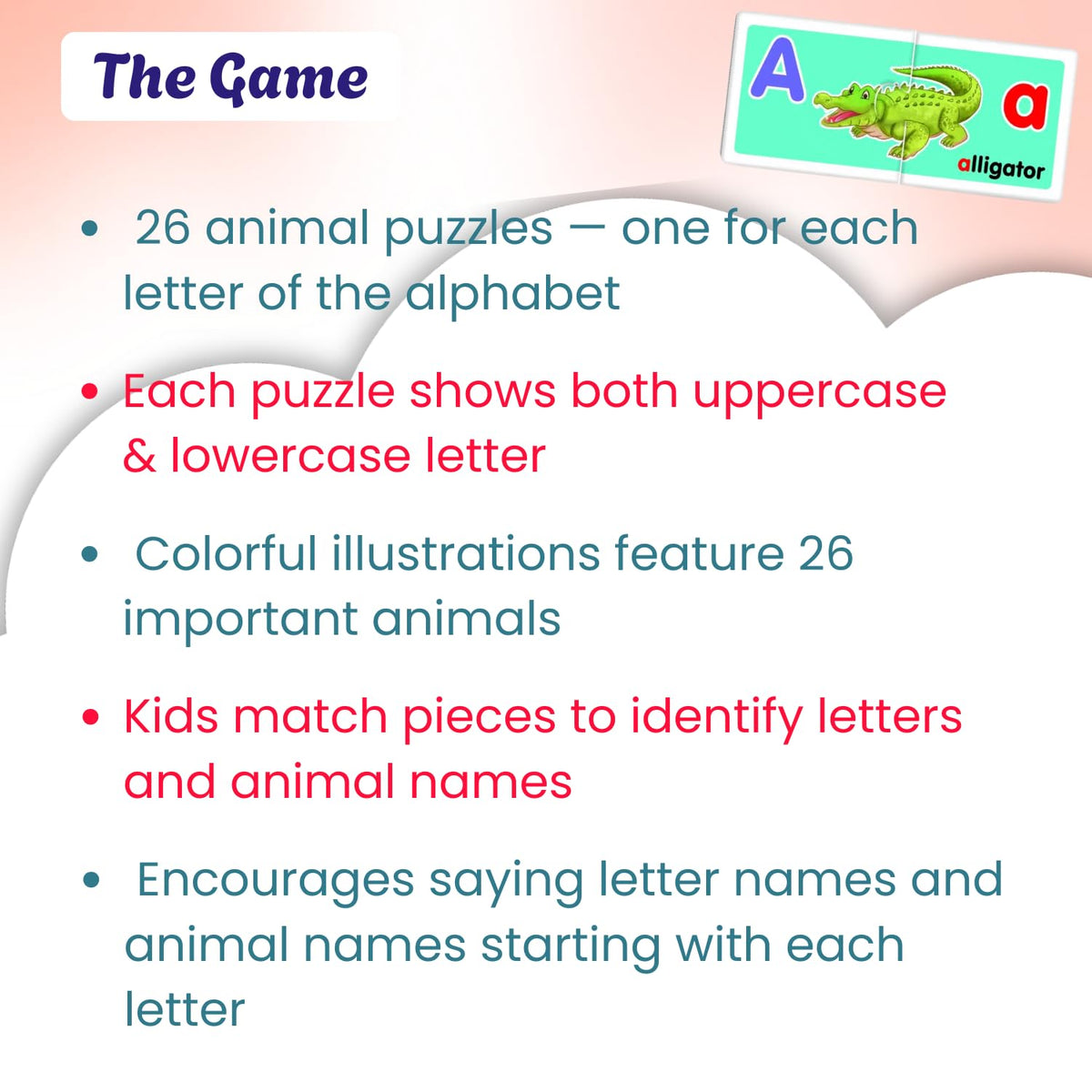 Creative’s ABC Animals, Learn the Alphabet with Animal Names, Early Puzzles, Learning & Educational Puzzles for Kids, Self-Correcting, Letter Sound Recognition, Ages 3 & Up