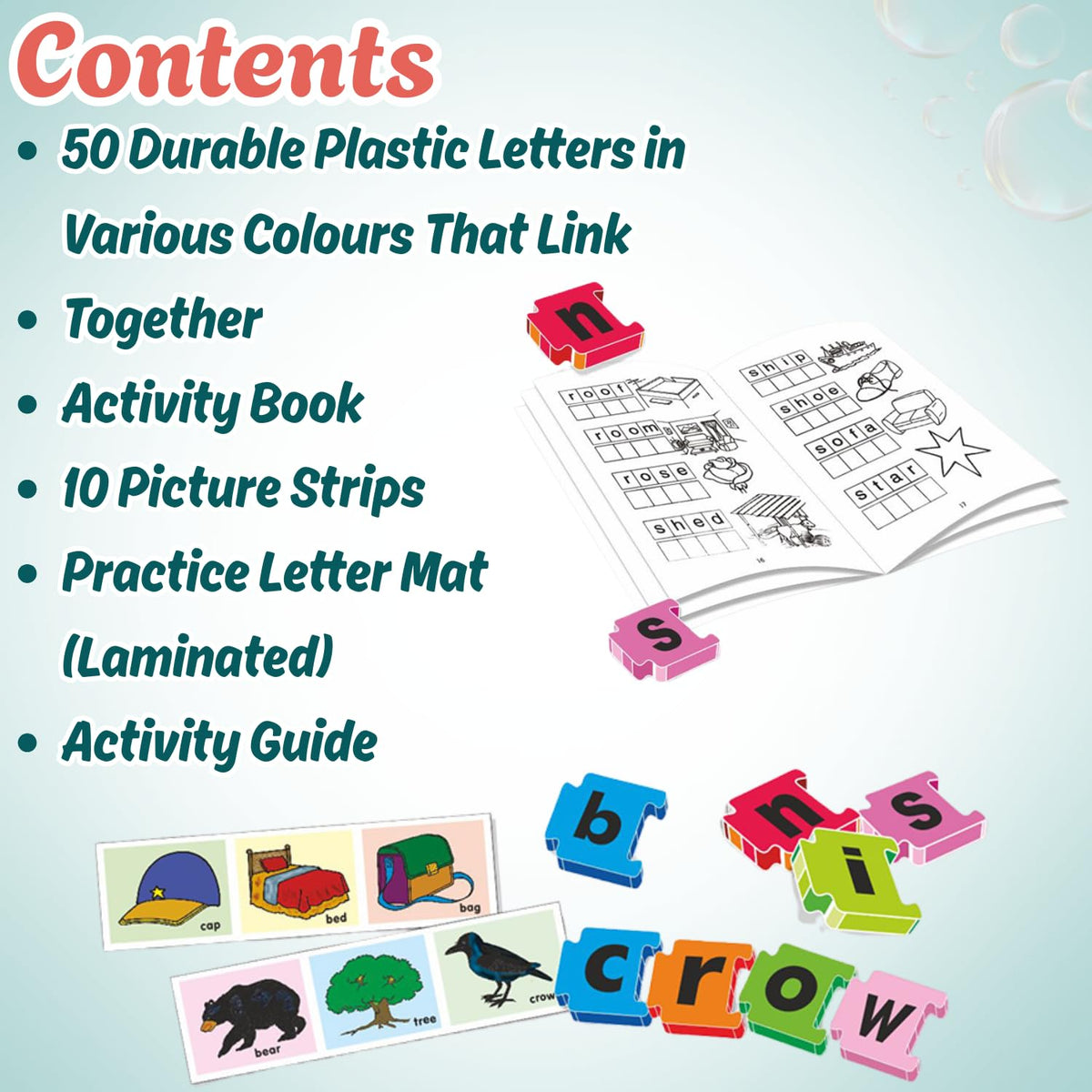 Creative’s Link ‘N’ Spell, Letter Identification & Sounds, Spelling Word Building for Kids, Vocabulary Phonics Game, Skills Development, Learning Educational, Sorting & Matching, Ages 5 Up
