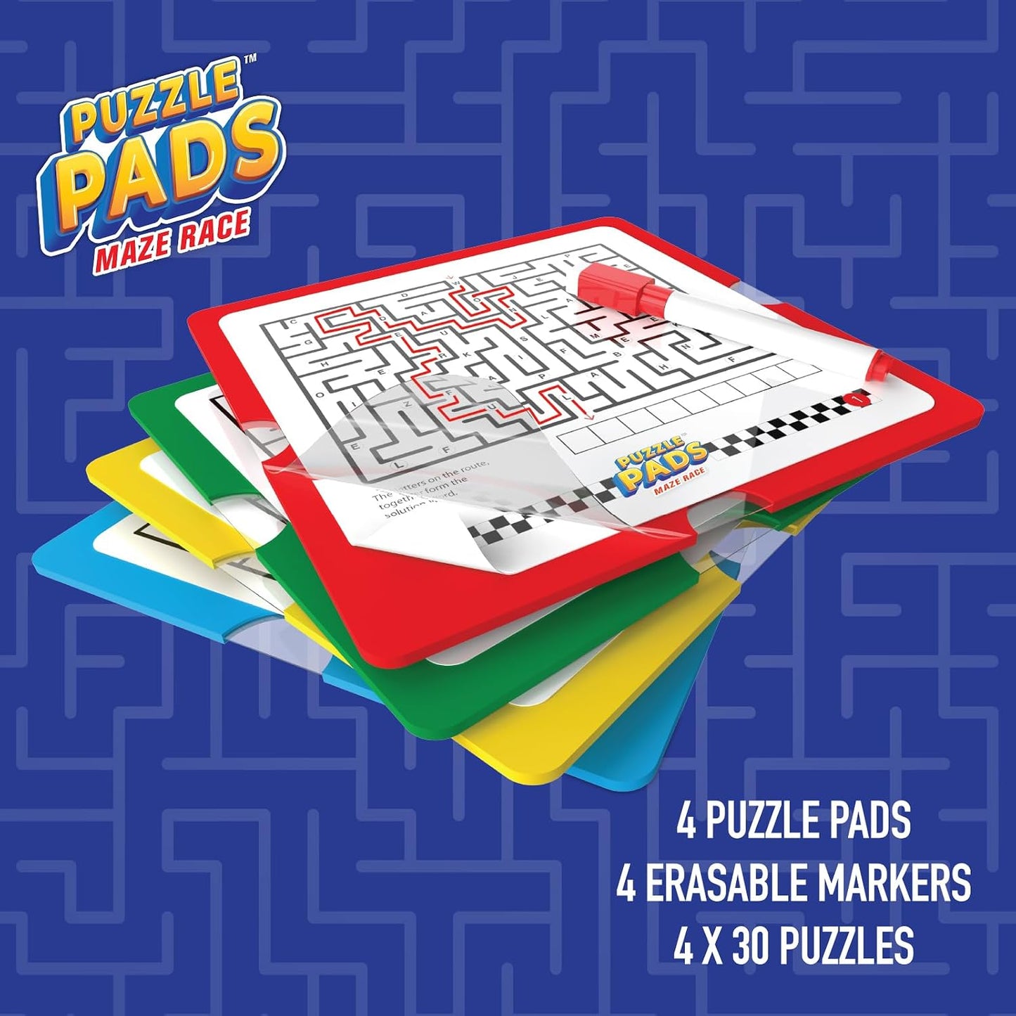 Funskool Puzzlepads Maze Race, Strategy Game, Board Game for Kids, Adults, Families, Educational, Fun, 2 to 4 Players, Family Fun, Learning Activity Toy for Childrens, Gift Set for Kid, Ages 7+ Years