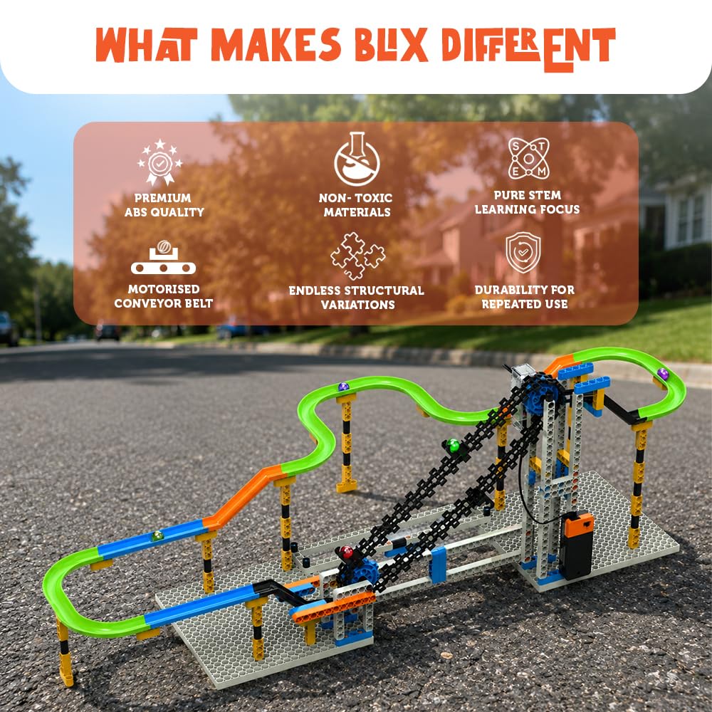 Blix Marble Run 2 | Motorised Conveyor, 4+Models, Age-8+, Best Gift for Kids