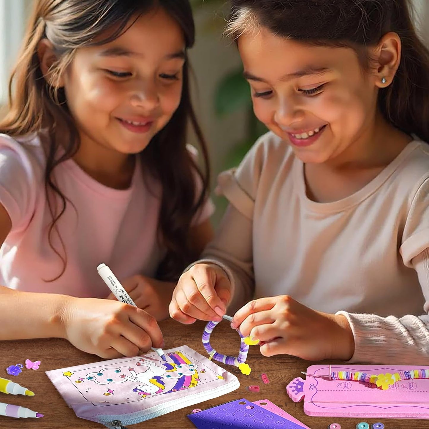 Imagimake Unicorn Craft Kit | Art & Craft Kit | Girls Age 5+ | 20+ activities across 5 crafts—magnetic dress-up, bracelets, photo frame, unicorn pouch & butterfly wands; 1000+ supplies