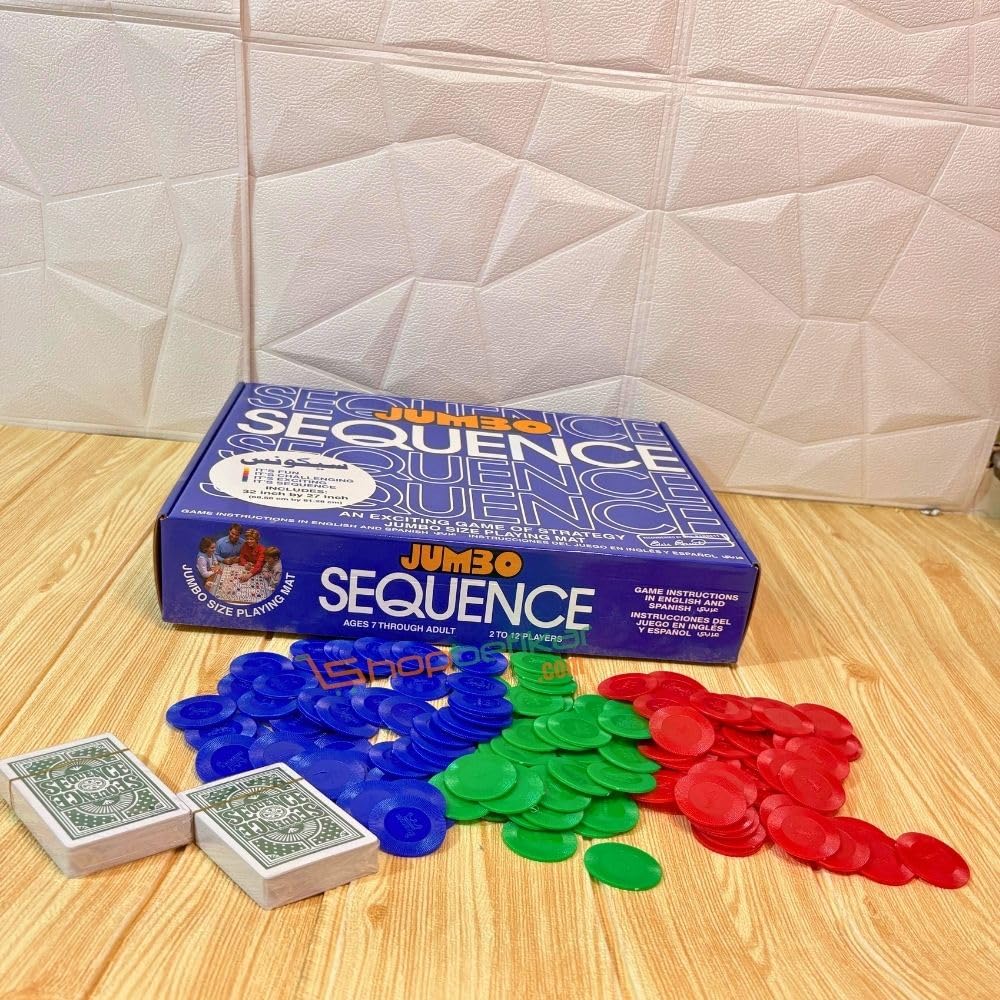 Jumbo Sequence Game Mat for Family Fun | 32x27 Inch | Ages 7+ | Perfect Game Night Activity