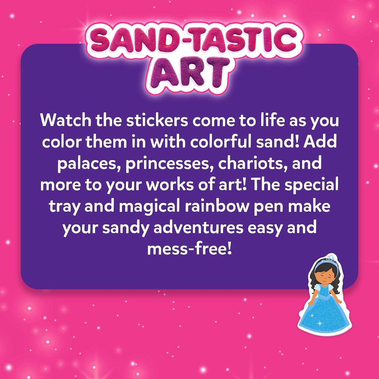 Skillmatics Sand Art – Mess-Controlled Unicorn & Princess Craft Activity | DIY Kit with 50+ Colourful Stickers, Creative Arts for Kids, Fun Hands-On Activity, Gifts for Ages 4, 5, 6, 7, 8, 9, 10