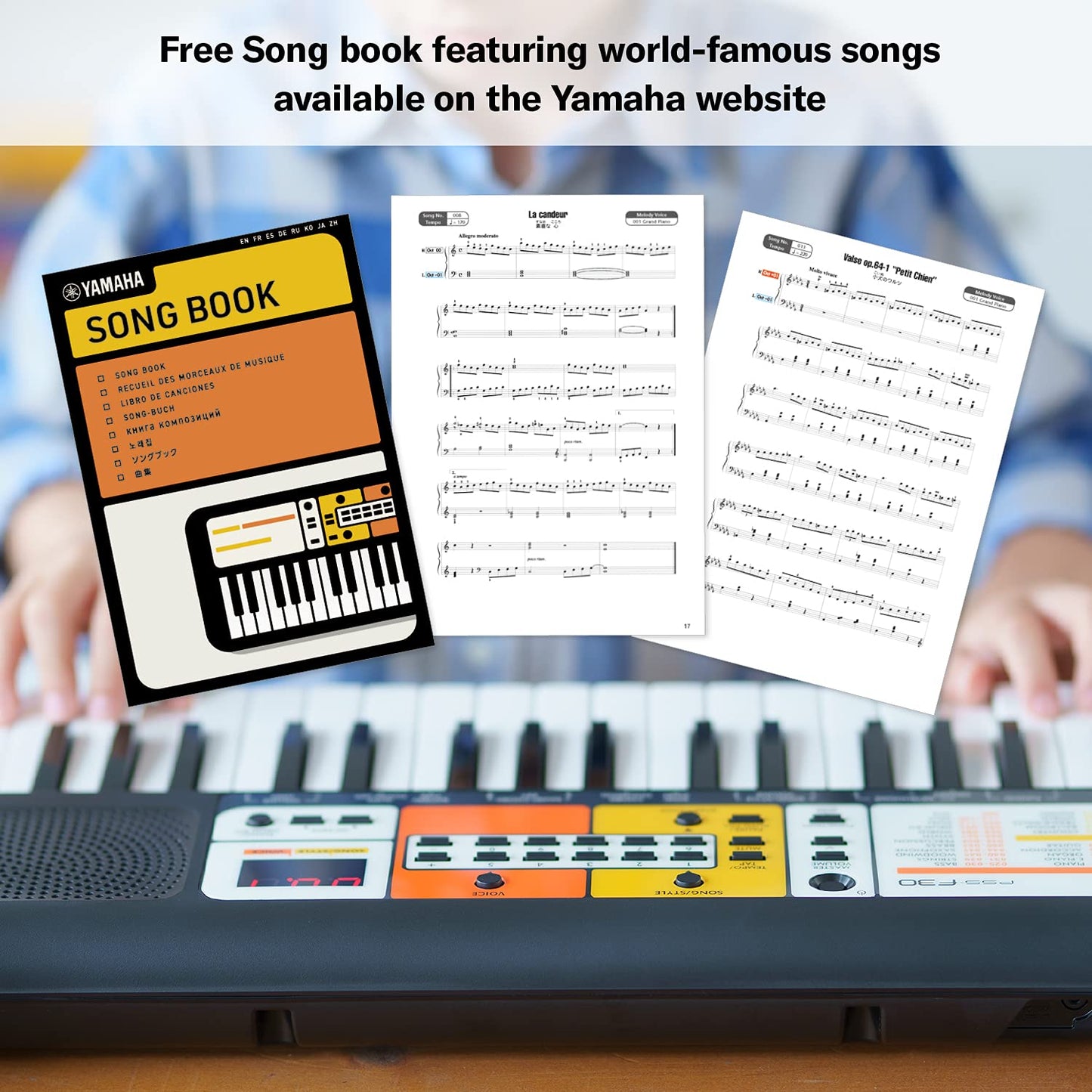 Yamaha PSS-F30 Portable Mini Keyboard – 37 Keys, Black, Built-in Rhythms, Songs & Smart Chord, Lightweight & Compact, Ideal for Kids & Beginner Musicians