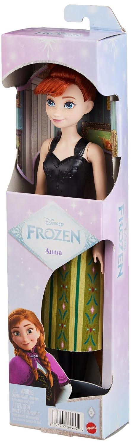 Disney Frozen Anna Fashion Doll with Brushable Hair to Style, Posable Toy in Signature Look Inspired Frozen Movie