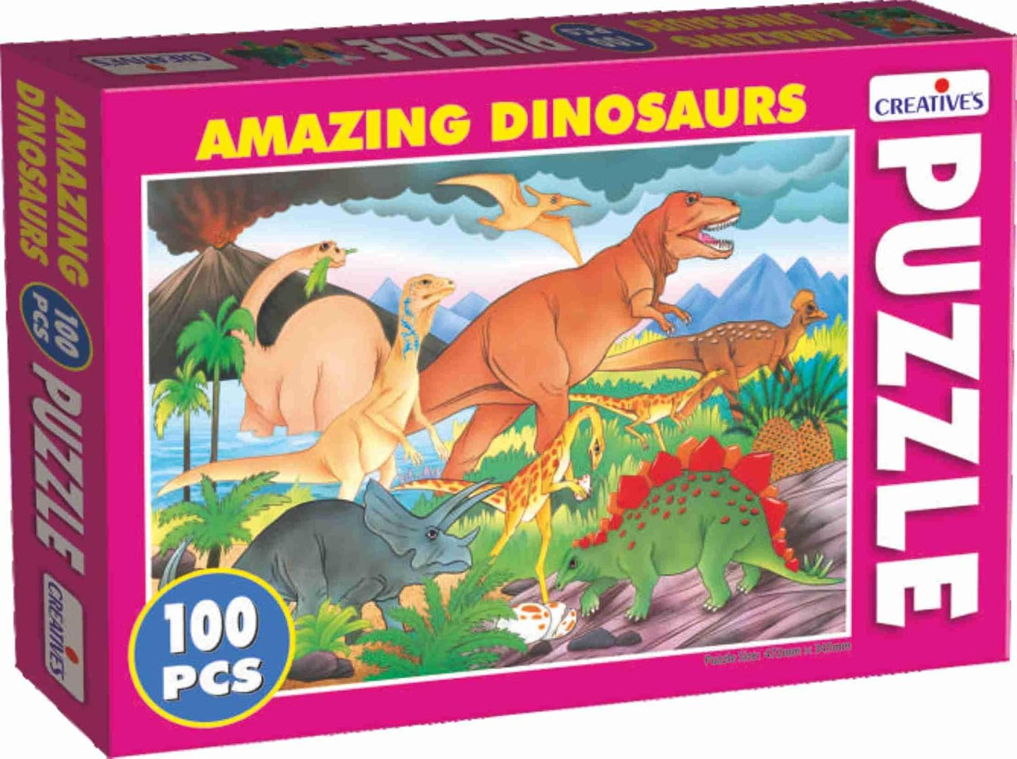 Creative's Kid Amazing Dinosaurs | Educational Jigsaw Puzzle | Enhance Fine Motor & Cognitive Skills | Develop Problem Solving Skills | Fun Learning Puzzle Game | 100 Piece Puzzles | Ages 6 & Up