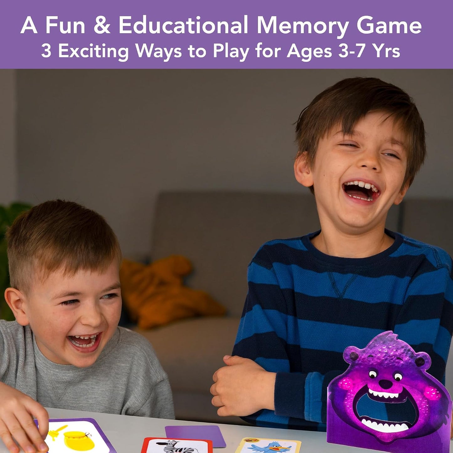 Chalk & Chuckles Hungry Four Memory Game, Learning & Educational Toy, Preschool Activity Kit, Gifts for Kids, Boys & Girls, Ages 3, 4, 5, 6, 7 Years, Perfect for Home, School, Playdates