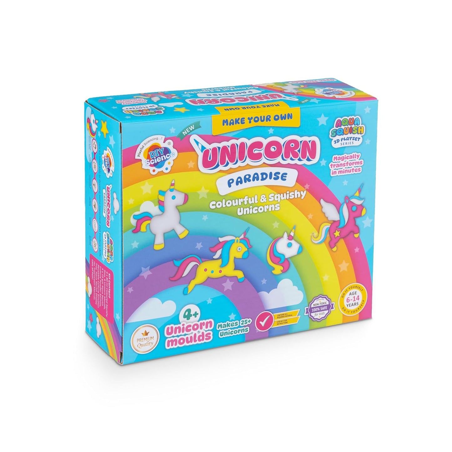 Aqua Squish Kit | Make 3D Colourful and Soft Squishy | Magic Water Elf Gel Toys for Girls and Boys (Unicorn Paradise)