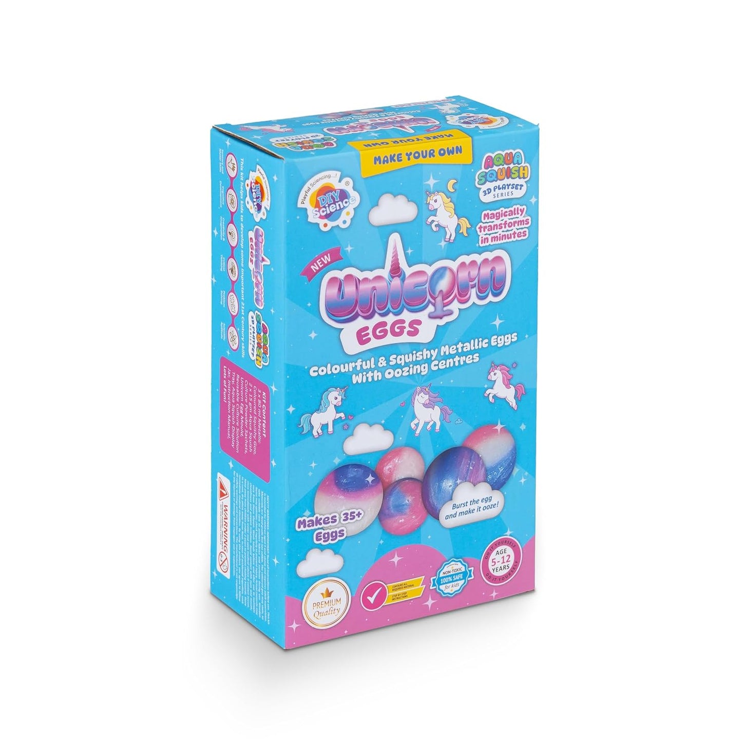Aqua Squish Kit | Make 3D Colourful and Soft Squishy | Magic Water Elf Gel Toys for Girls and Boys (Unicorns Eggs)