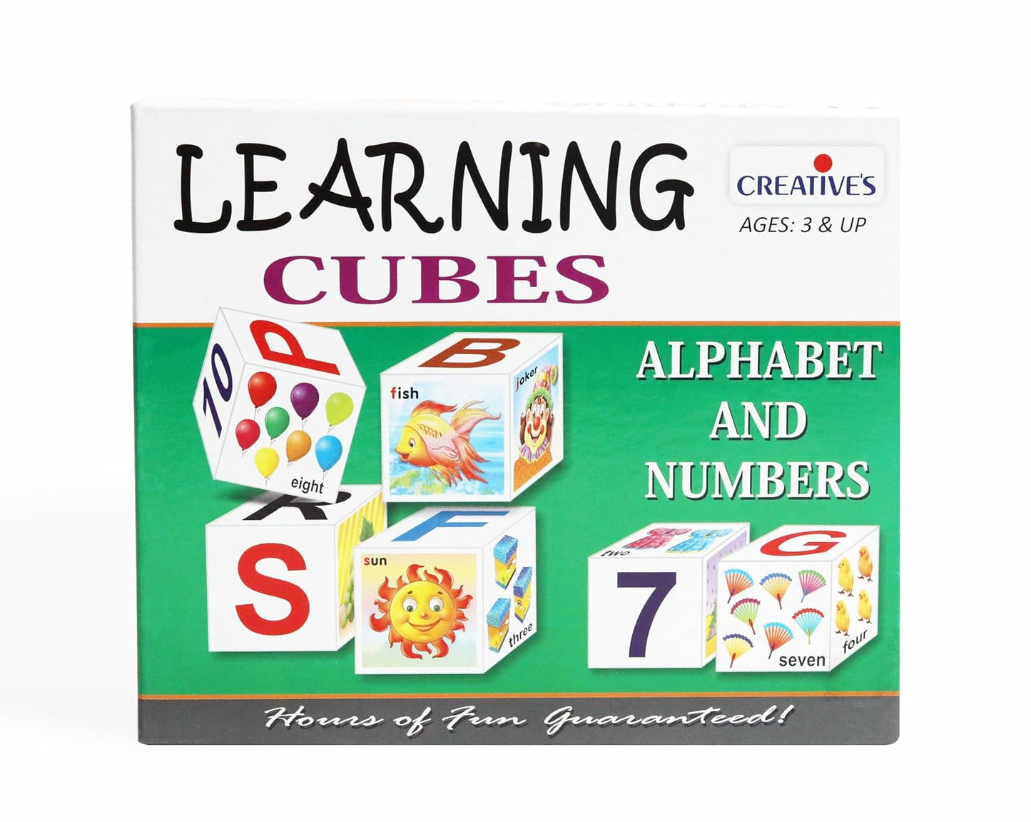 Creative's Learning Cubes Alphabet and Numbers | Plastic Cubes/Letter Recognition and Their Sounds | Learn Alphabet and Numbers | Ages 3 & UP
