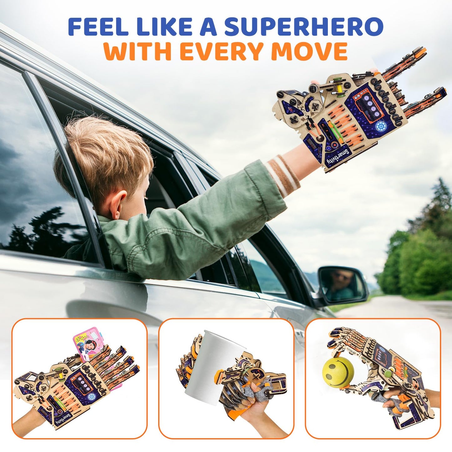 Smartivity Robotic Mechanical Hand STEM Toy for Kids 8-14 | Parents' Choice Award Winner | Superhero STEM Toy | Birthday Gift for Boys & Girls Ages 8,9,10,11,12,13,14