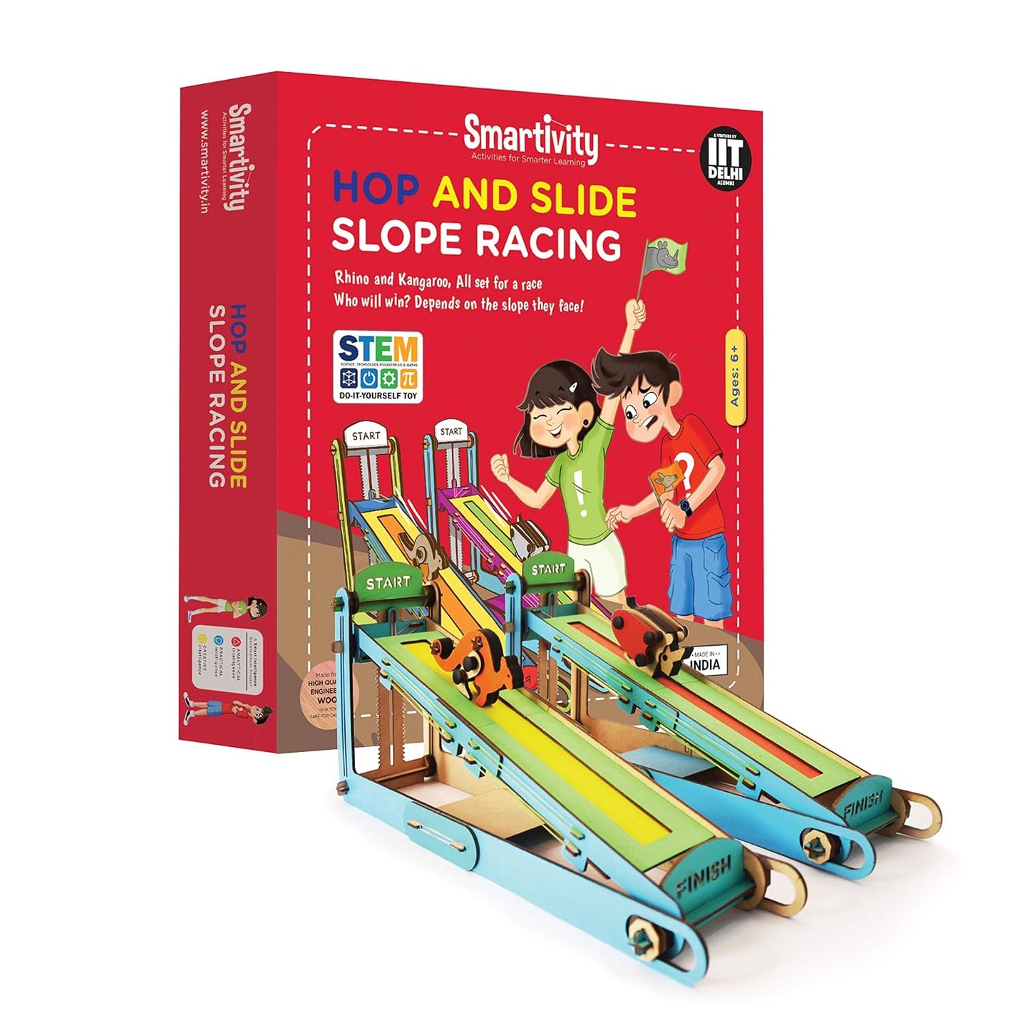 Smartivity Hop n Slide Slope Racing STEM Educational DIY Fun Toys, Educational & Construction based Activity Game for Kids 6 to 14, Gifts for Boys & Girls, Learn Science Engineering Project, Made in India