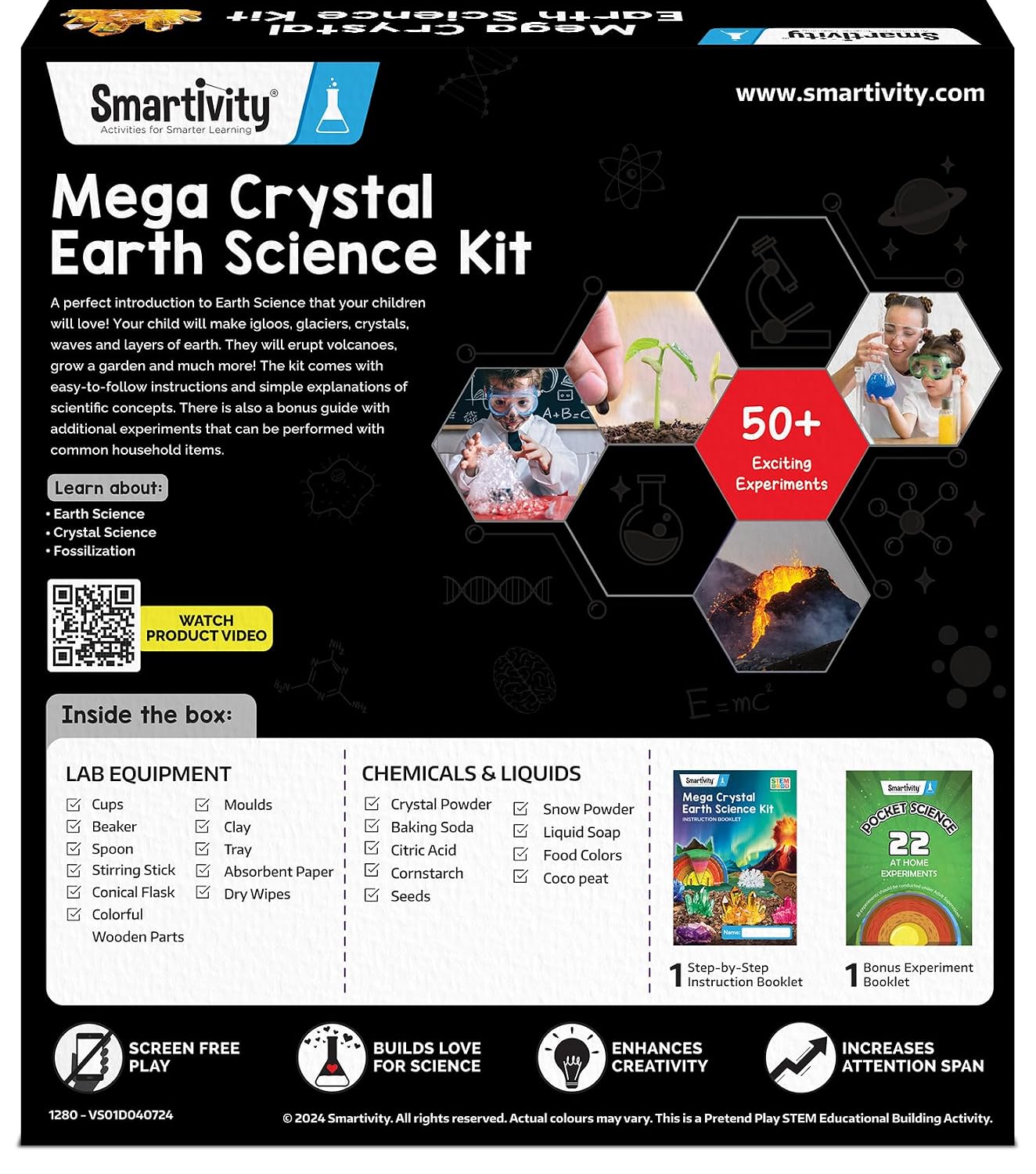 Smartivity Mega Crystal Earth Science Kit for Kids 8-14 Years | Explore Earth, Crystal & Fossilization Concepts | STEM Science Toy | Birthday Gift for Boys & Girls 8-14 Years