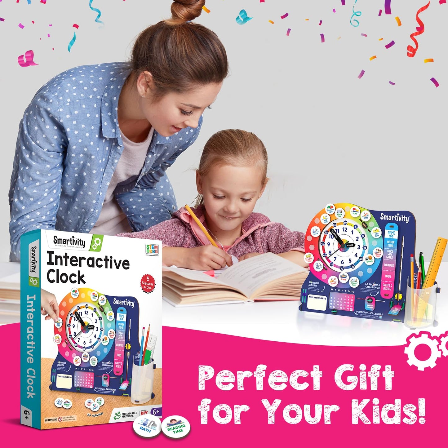 Smartivity DIY Interactive Clock & Organiser for Kids 6-12 Years | Features an Infinity Calendar | Educational STEM Toy | Birthday Gift for Boys & Girls Ages 6-12 Years