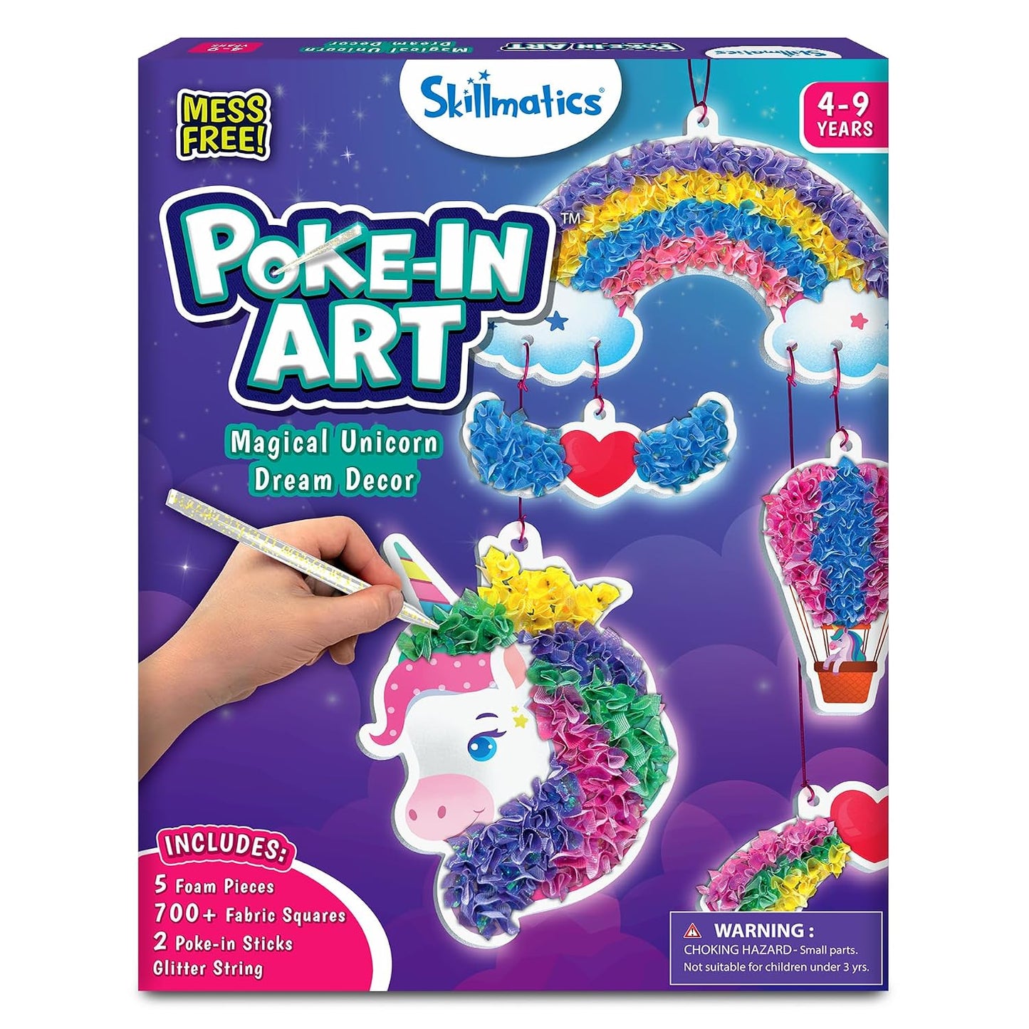 Skillmatics Poke-in Art – Magical Unicorn Dream Decor, DIY Craft Kit | 5 Foam Pieces, Mess-Free Fun for Kids, Screen-Free Activity, Creative Gifts for Kids Ages 4, 5, 6, 7, 8, 9