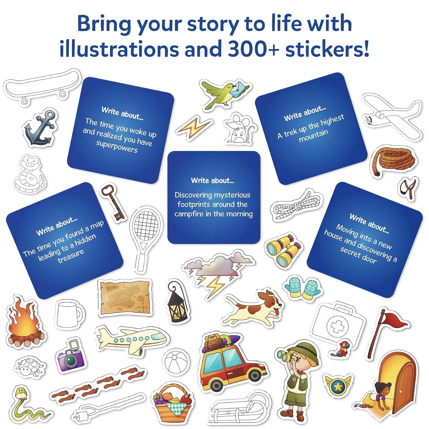 Skillmatics Storybook Art Kit – DIY Craft & Writing Kit with 150+ Stickers | Create Adventure Stories, Scrapbooking & Journal Activity, Screen-Free Fun, Gifts for Kids Ages 5–10