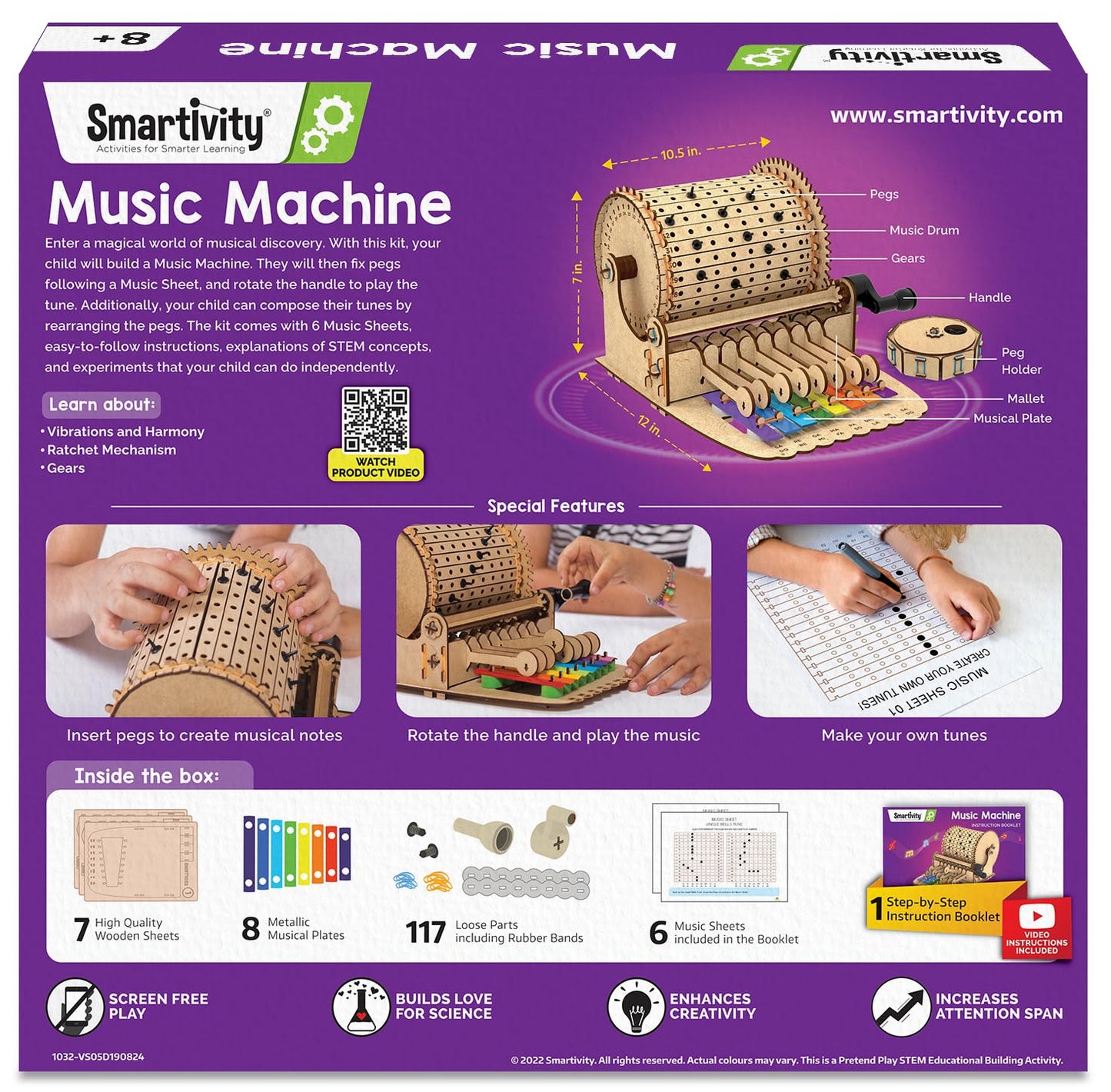 Smartivity DIY Music Machine Toy for Kids 8-14 Years | Create Your Own Music with 7 Preset Songs | STEM Toy | Christmas & Birthday Gift for Girls & Boys 8-14 Years