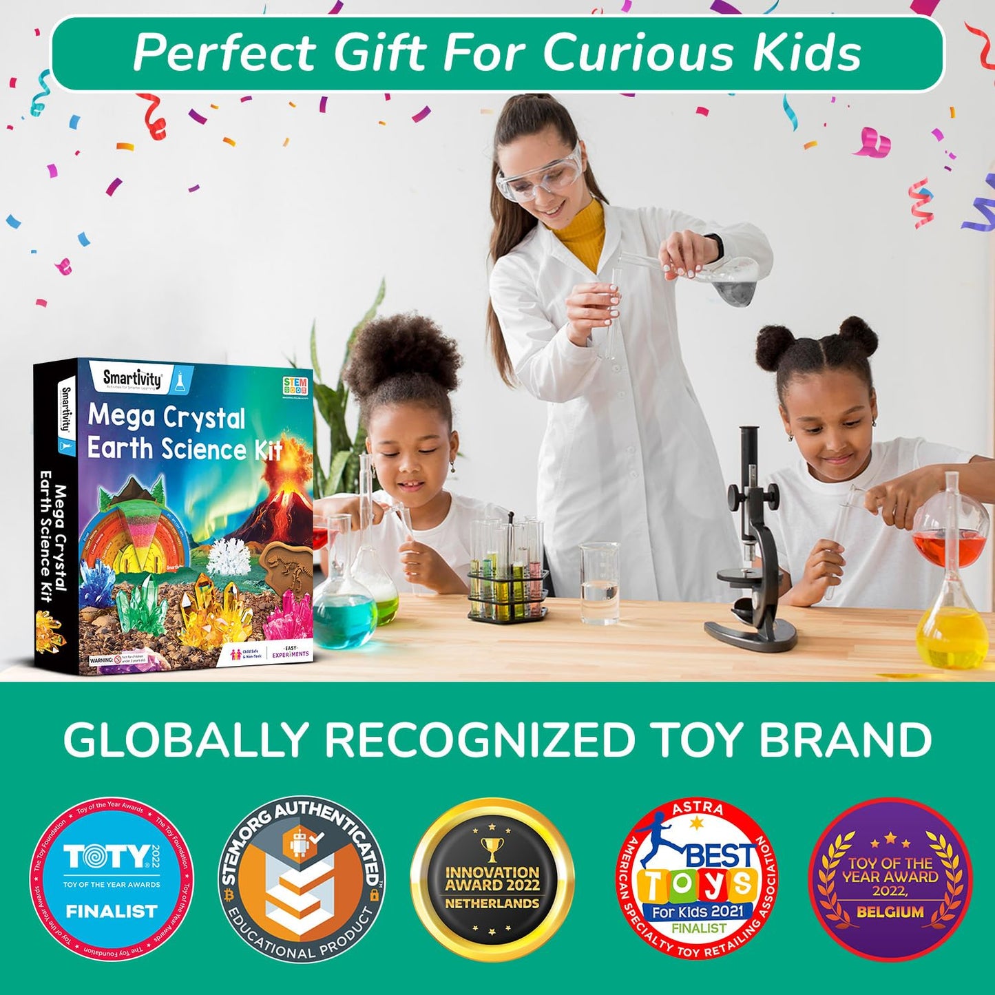 Smartivity Mega Crystal Earth Science Kit for Kids 8-14 Years | Explore Earth, Crystal & Fossilization Concepts | STEM Science Toy | Birthday Gift for Boys & Girls 8-14 Years