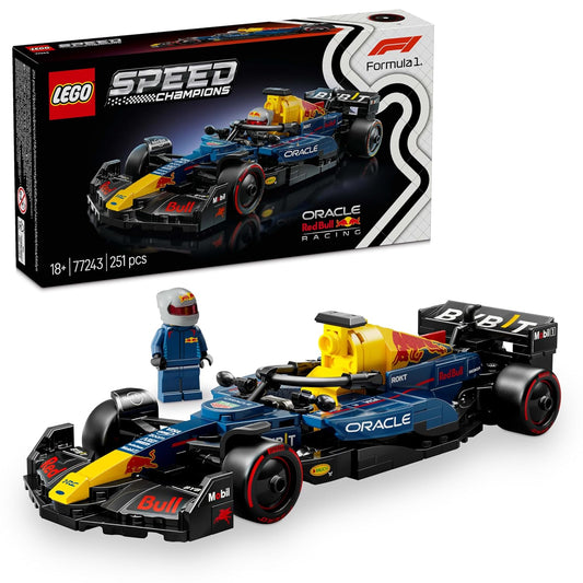 LEGO Speed Champions Oracle Red Bull Racing RB20 F1 Race Car Vehicle Set 77243 Building Blocks for 18+ Gift | Race Car Model for Adults, Collectible Driver Minifigure, Display Set, Gift for Motorsport Fans, 251 Pieces