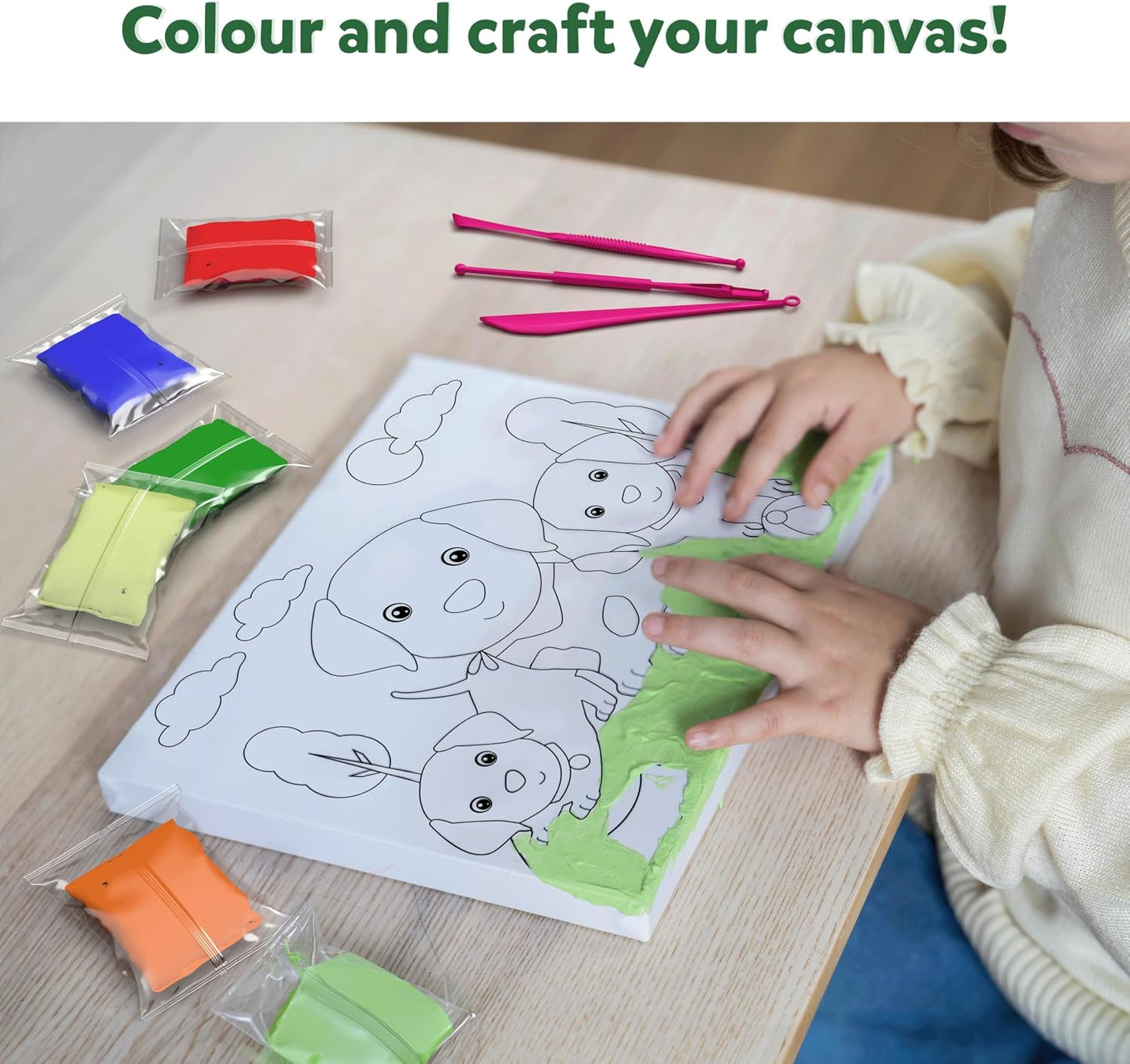 Skillmatics Art & Craft Kit - Colour with Clay, No Mess Art, Create a Clay Canvas of Pups at The Park, Gifts for Ages 5 to 12