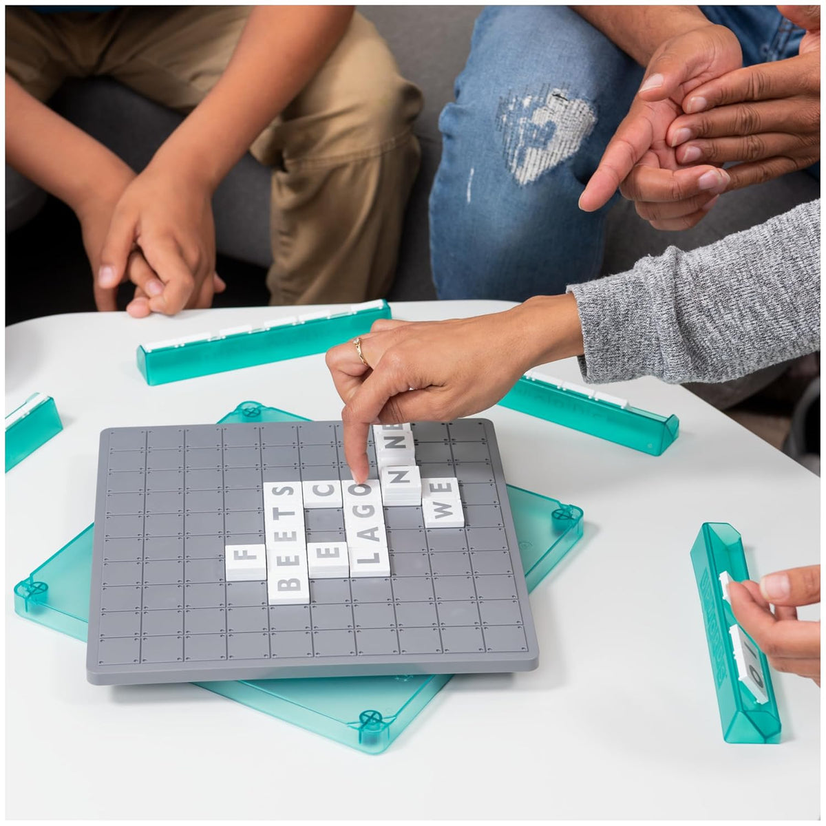Spin Master Funskool Upwords, Family Games, Strategy Game, Word Game with Stackable Letter Tiles, Strategy Board Games, Get into Funzone, for Kid Ages 8 and Above, Multicolour