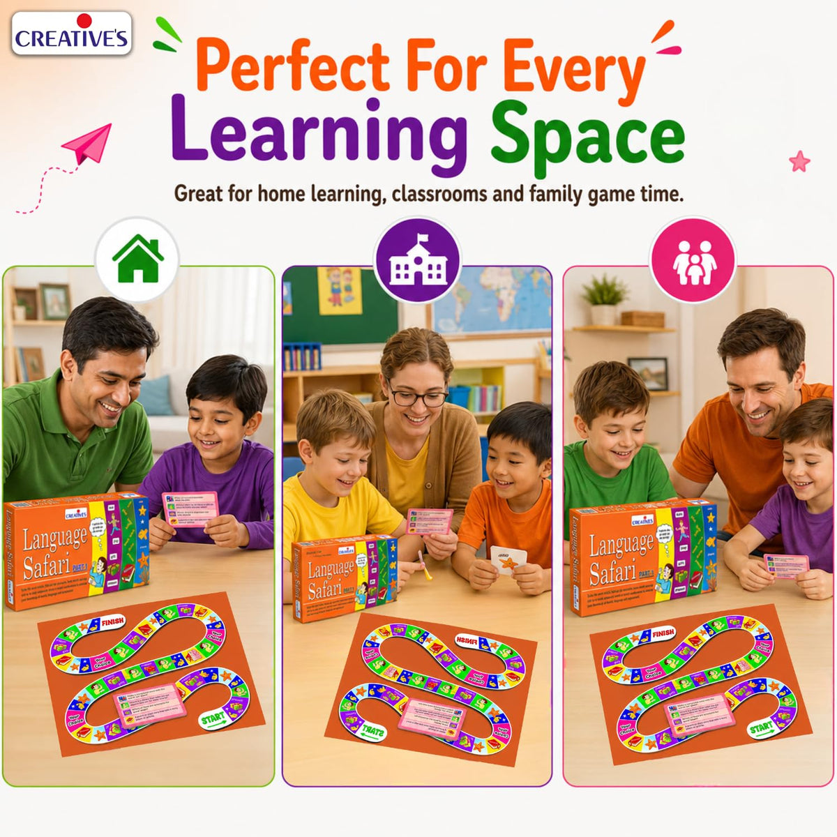Creative's Language Safari Part-1, Vocabulary Educational Board Games, Word Meanings Synonyms, Compound Words Riddles, 90 Cards 720 Questions, Educational English Language Skills, Ages 7+