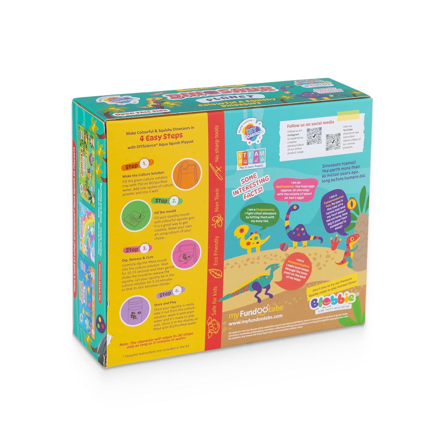 Aqua Squish Kit | Make 3D Colourful and Soft Squishy | Magic Water Elf Gel Toys for Girls and Boys (Dinosuar Planet)