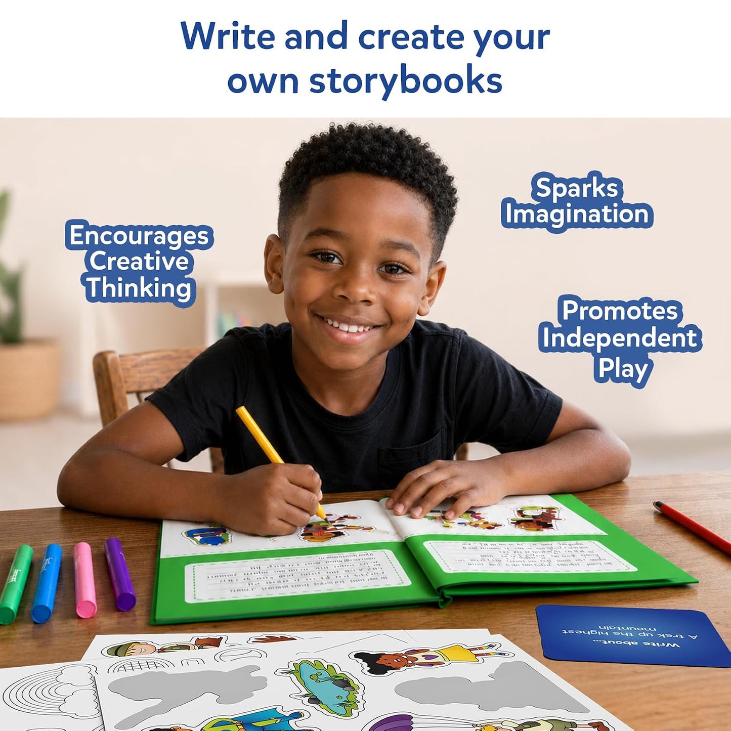 Skillmatics Storybook Art Kit – DIY Craft & Writing Kit with 150+ Stickers | Create Adventure Stories, Scrapbooking & Journal Activity, Screen-Free Fun, Gifts for Kids Ages 5–10