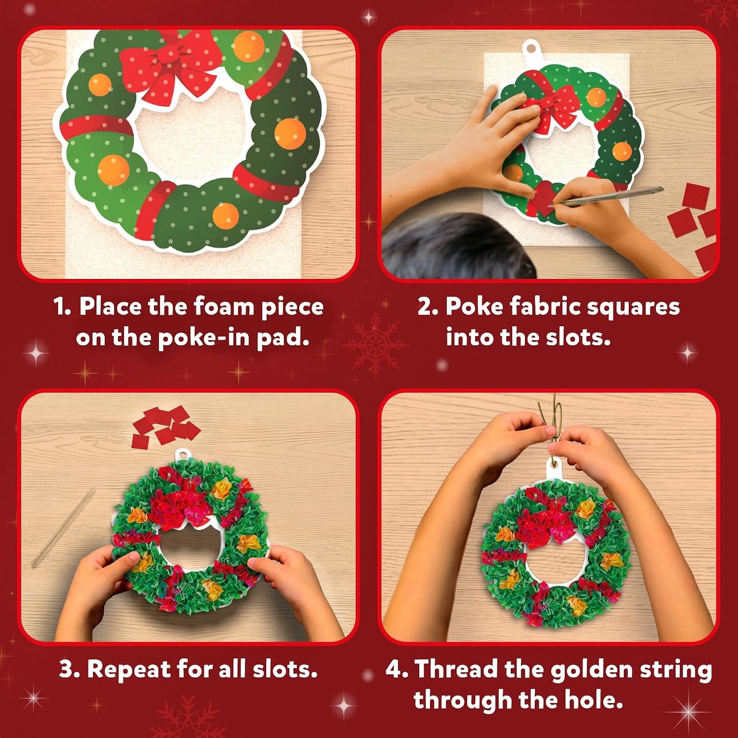 Skillmatics Poke-in Art – Christmas Decor, DIY Craft Kits | Mess-Free Art for Kids, Creative Activity, Screen-Free, Gift for Ages 4, 5, 6, 7, 8, 9, 10, 11, 12