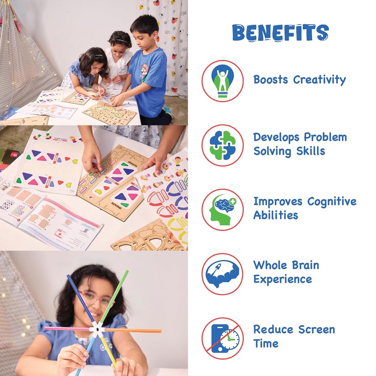 Kores Sky Wheel Ride Construction Toy Set | 120+ Pieces | DIY Ferris Wheel & Carnival Booths | STEM Building Toy for Kids Age 6+ | Creative Play & Skill Development