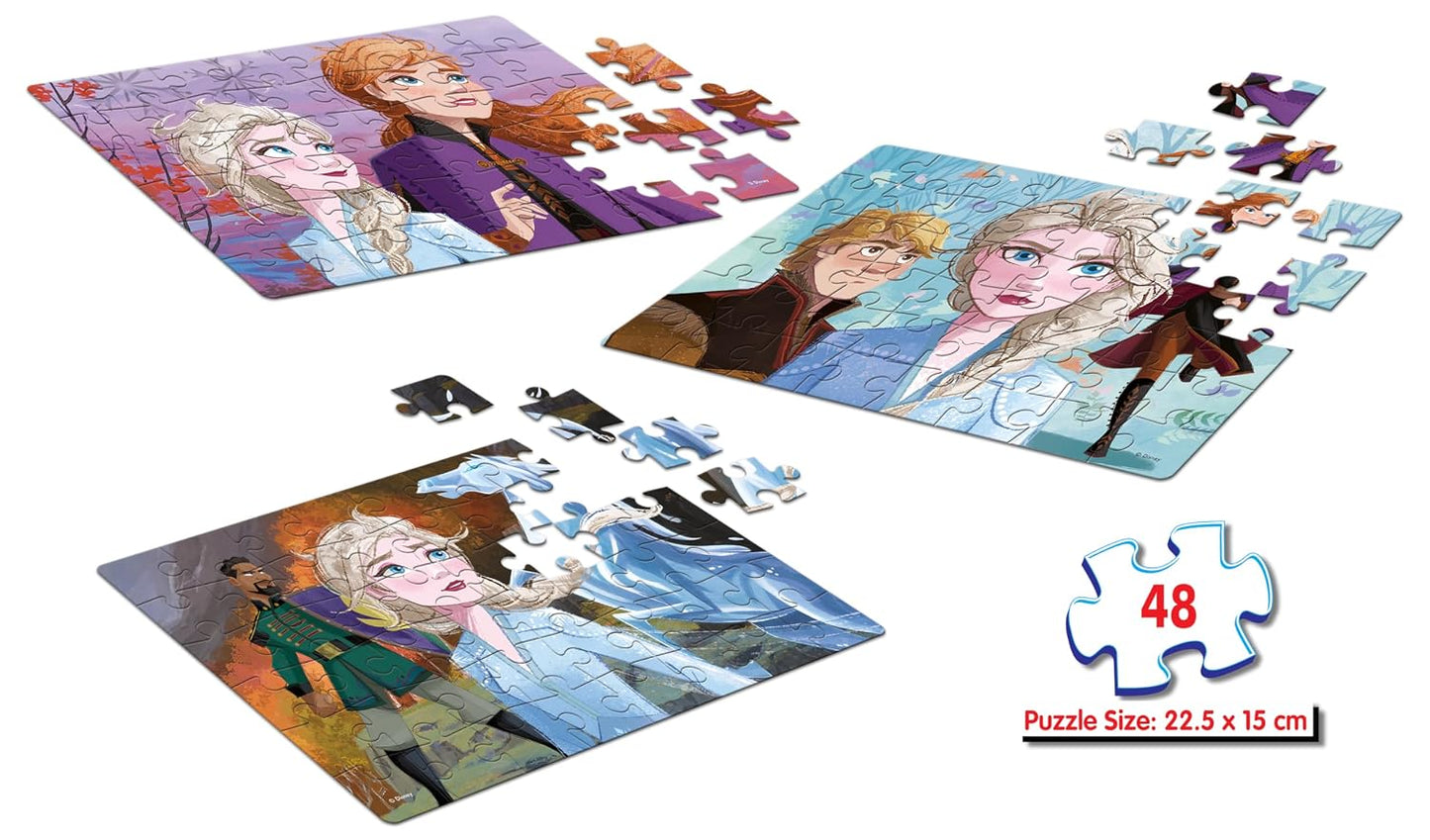 Frank Disney Frozen II Jigsaw Puzzle (48 Pieces) – 3-in-1 Puzzle for Kids 5 Years & Above – Fun & Challenging Brain Booster Game for Enhanced Focus and Memory Skills – 11317
