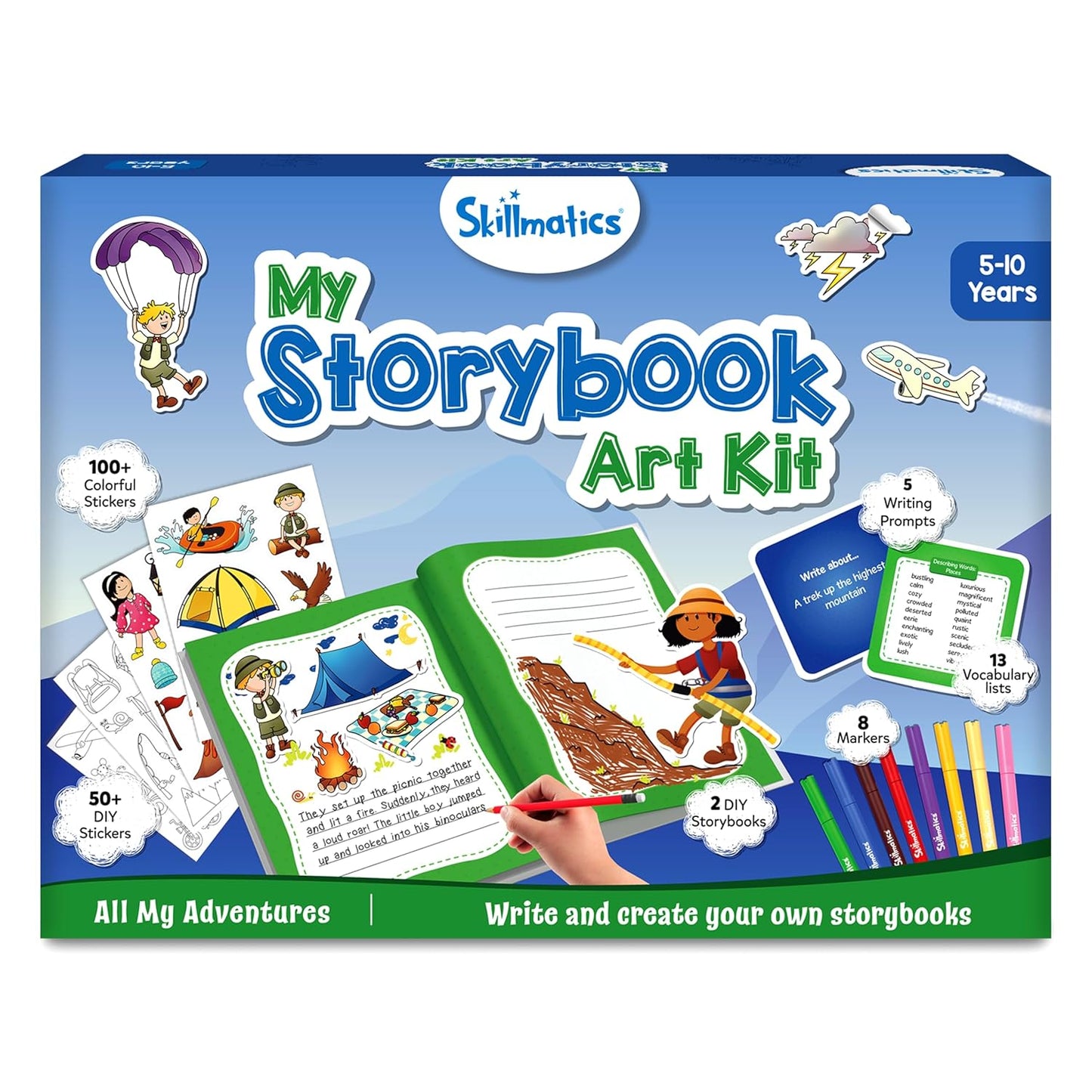 Skillmatics Storybook Art Kit – DIY Craft & Writing Kit with 150+ Stickers | Create Adventure Stories, Scrapbooking & Journal Activity, Screen-Free Fun, Gifts for Kids Ages 5–10
